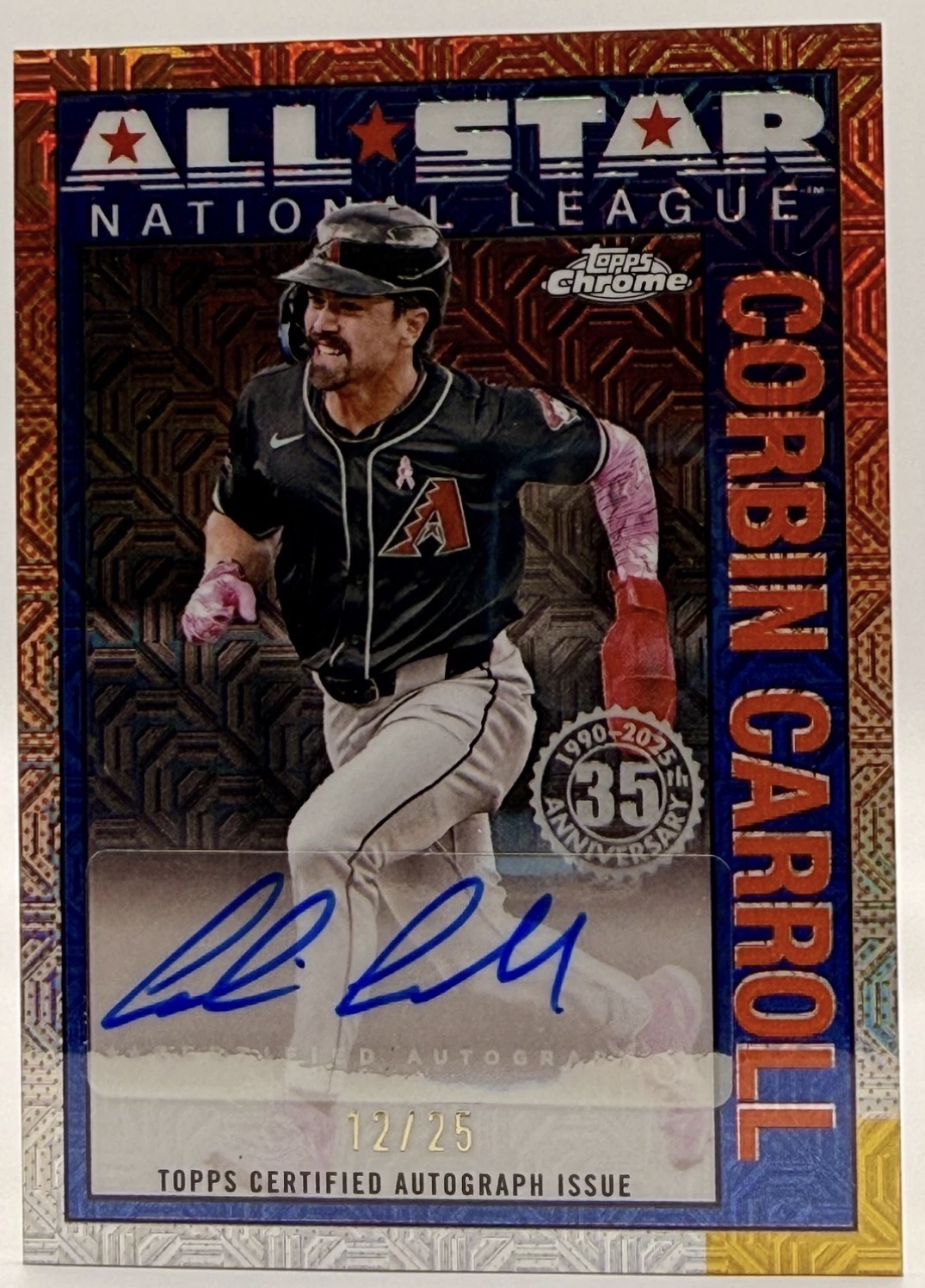 2025 Topps 35th Anniversary Chrome All Stars Corbin Carroll #90CAS-CCA Autograph Orange Refractor