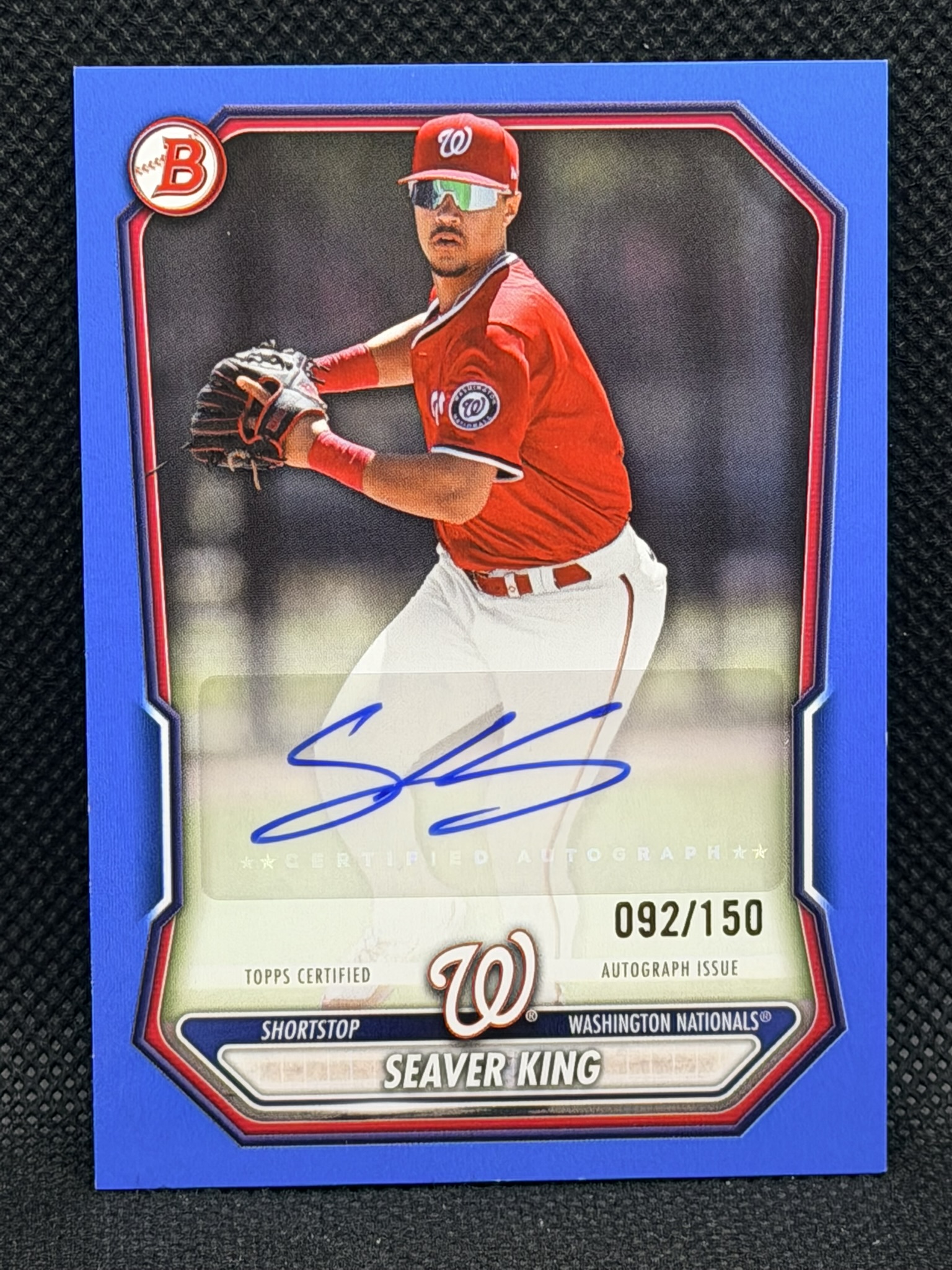 2026 Bowman Baseball Seaver King #BPA-SK1 Prospect Autographs Blue /150