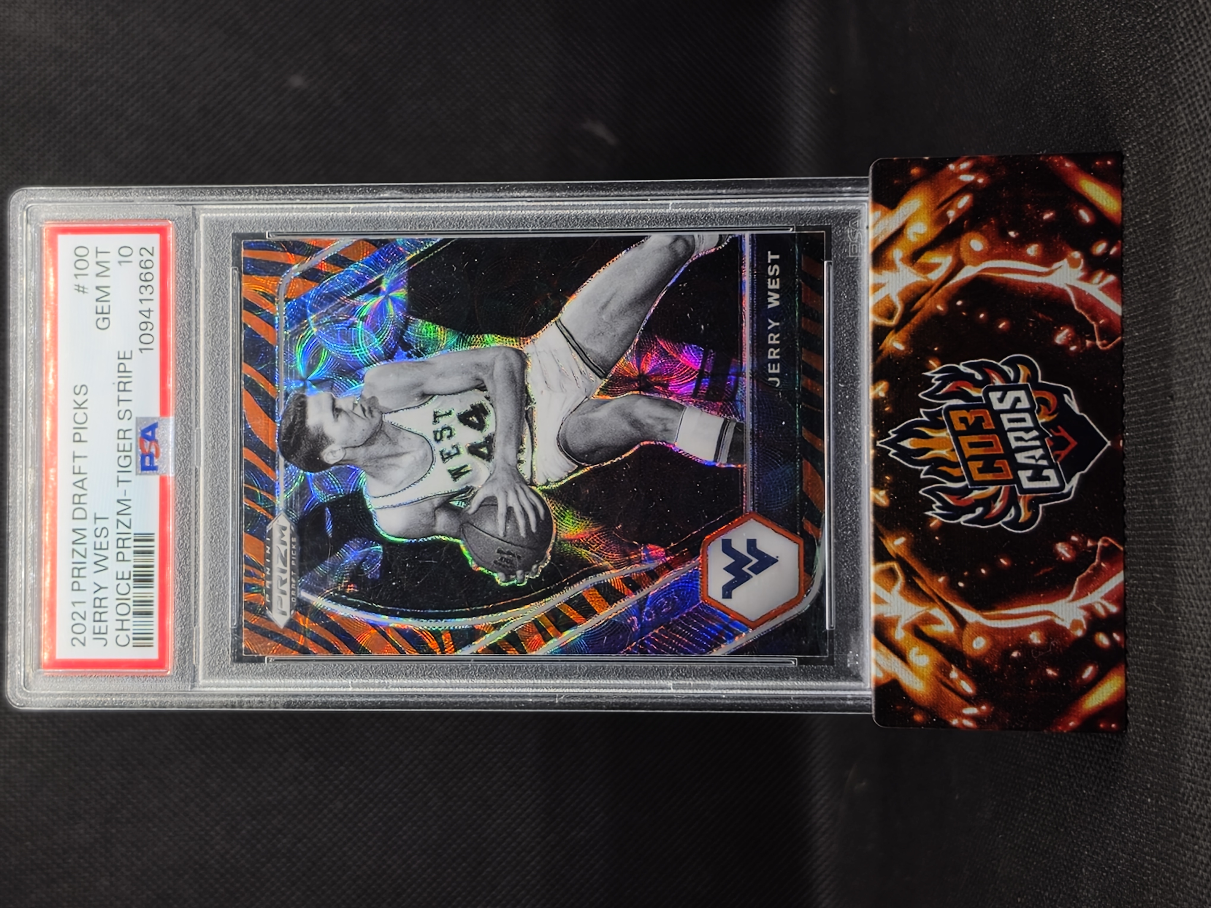 2021 Panini Prizm Draft Picks Jerry West #100 Choice Prizm - Tiger Stripe
