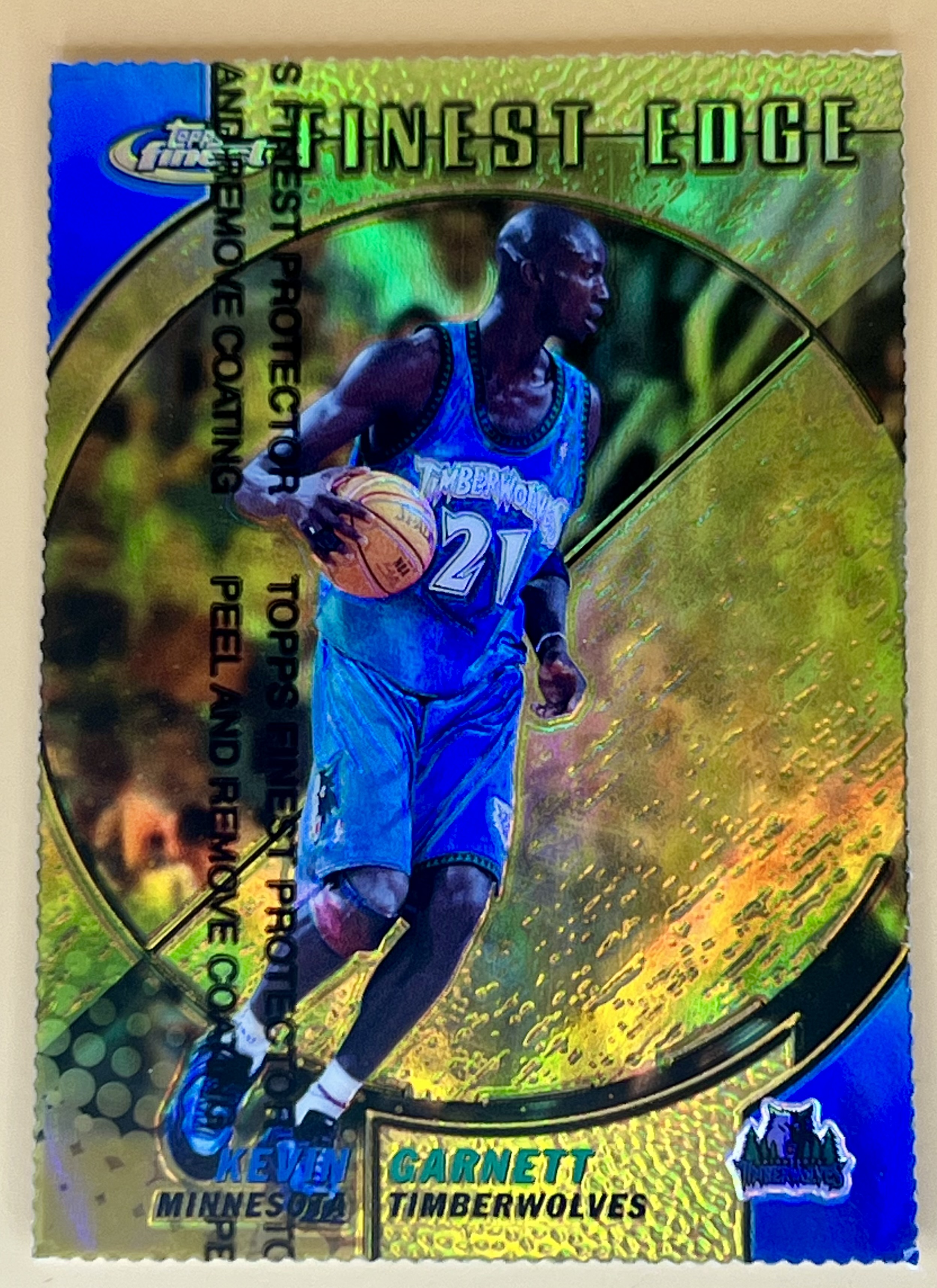 1999-00 Topps Finest Kevin Garnett #245 Finest Edge Gold Refractor /100 Die Cut π₯π₯