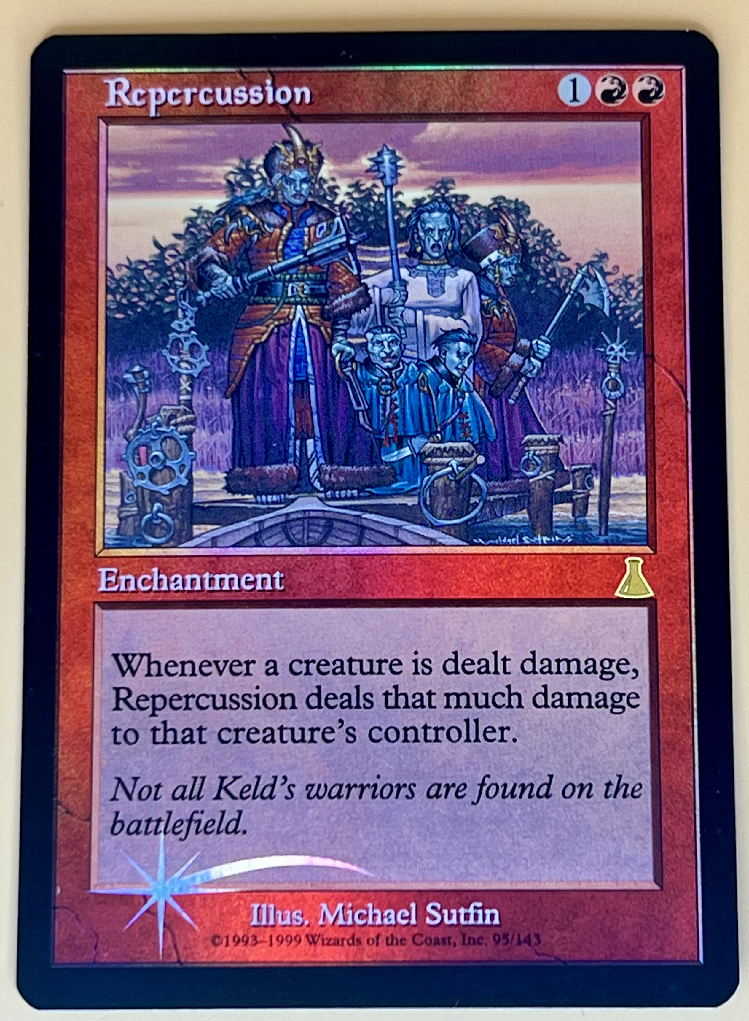 MTG Urzaβs Destiny Repercussion #95 Red Foil Rare Never Playedπ₯π₯π₯