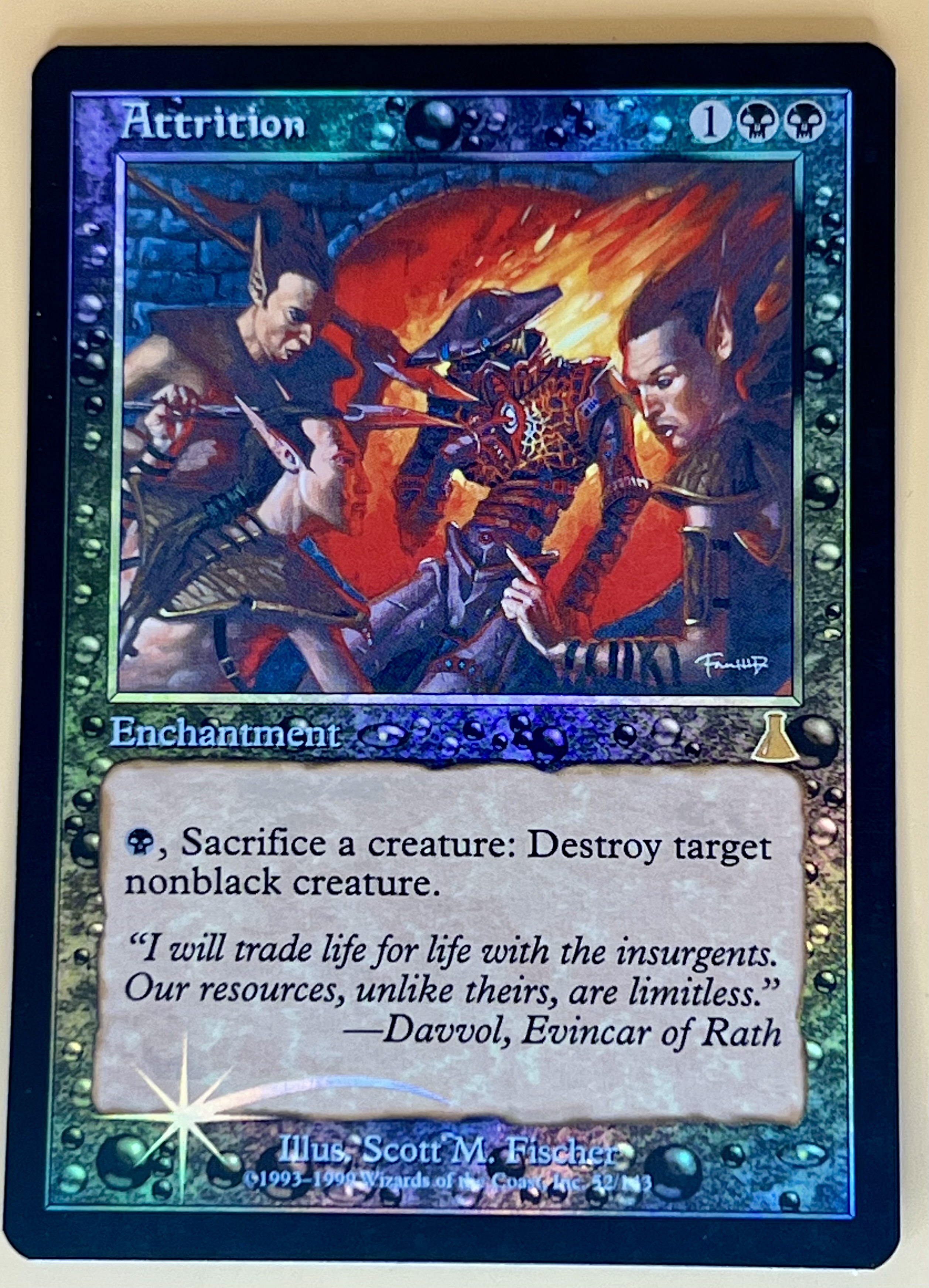 MTG Urzaβs Destiny Attrition #52/143 Foil Rare Enchantment Never Played π₯π₯