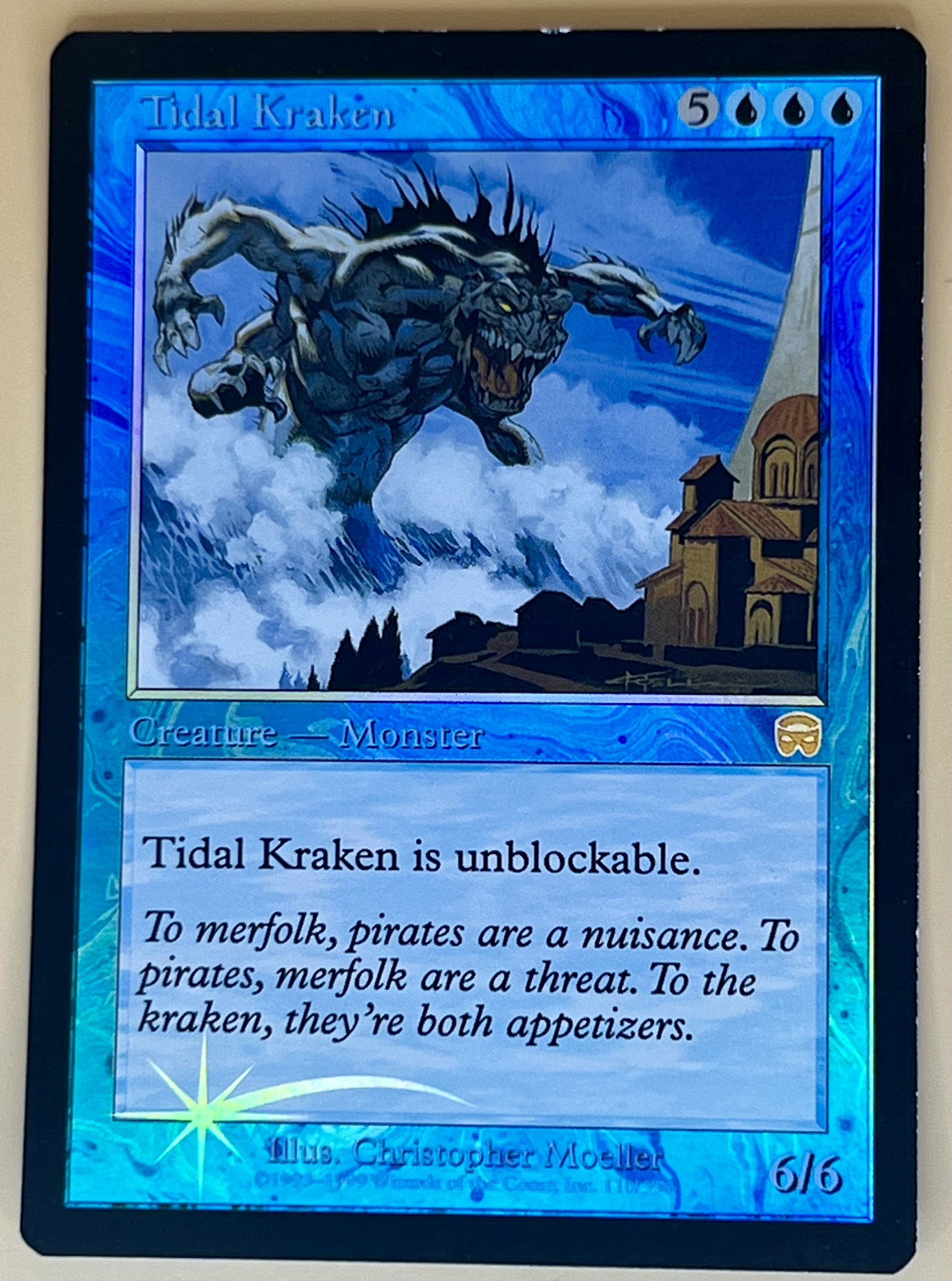 MTG Mercadian Masques Tidal Kraken #110 Blue Foil Rare