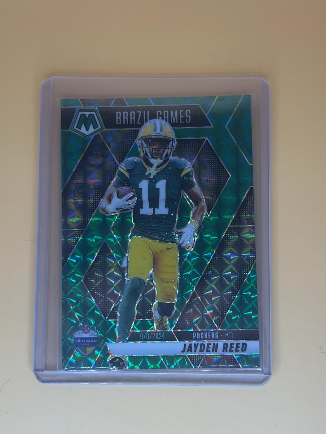 2025 Panini Mosaic  Jayden Reed #264 Green Mosaic Prizm International