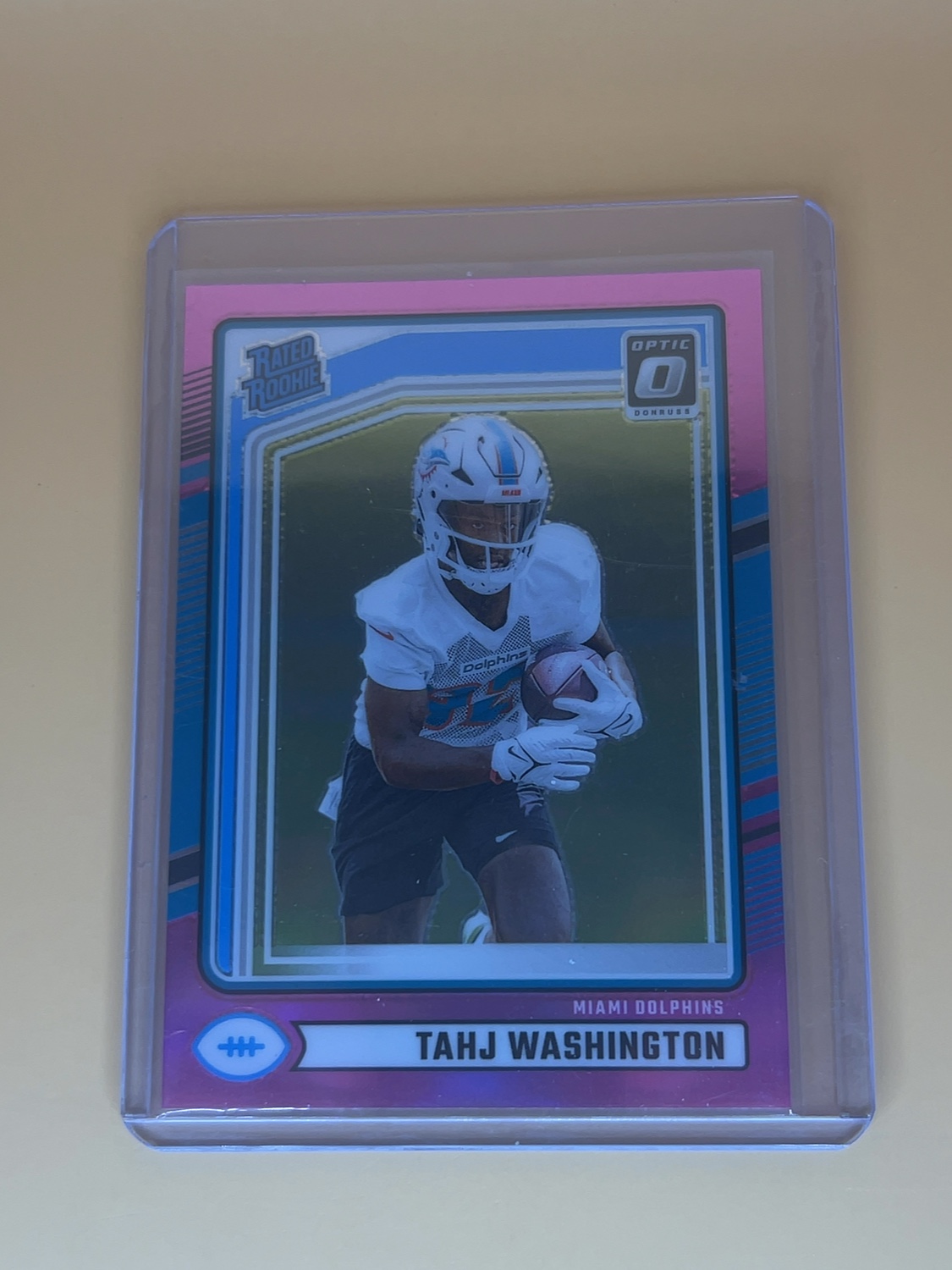 2024  Panini Donruss OpticPreview Tahj Washington #346 Pink Prizm Rated Rookie RC