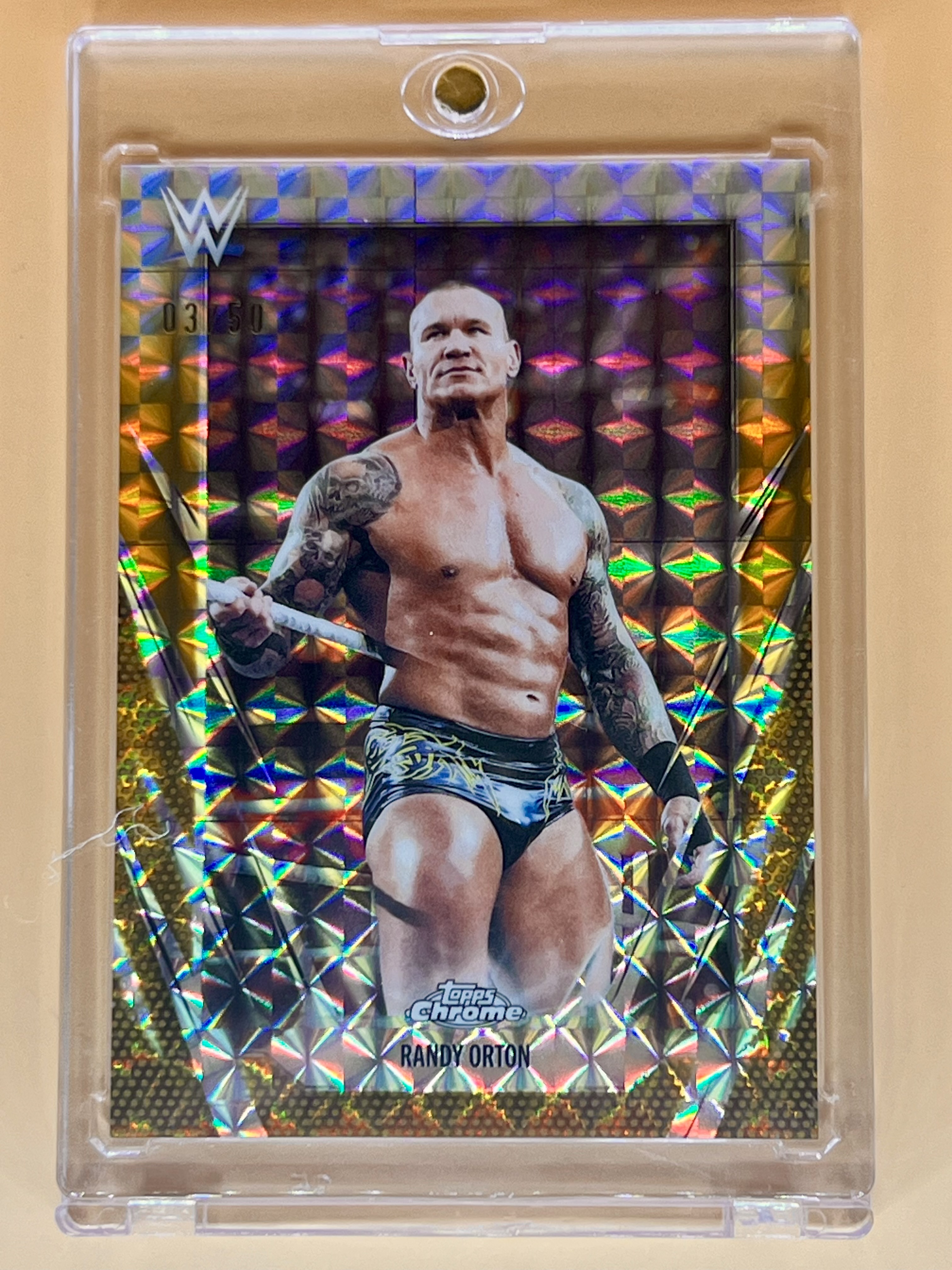 2026 Topps Chrome WWE 2026 Topps Chrome WWE Randy Orton #72 Gold Geometric SP /50