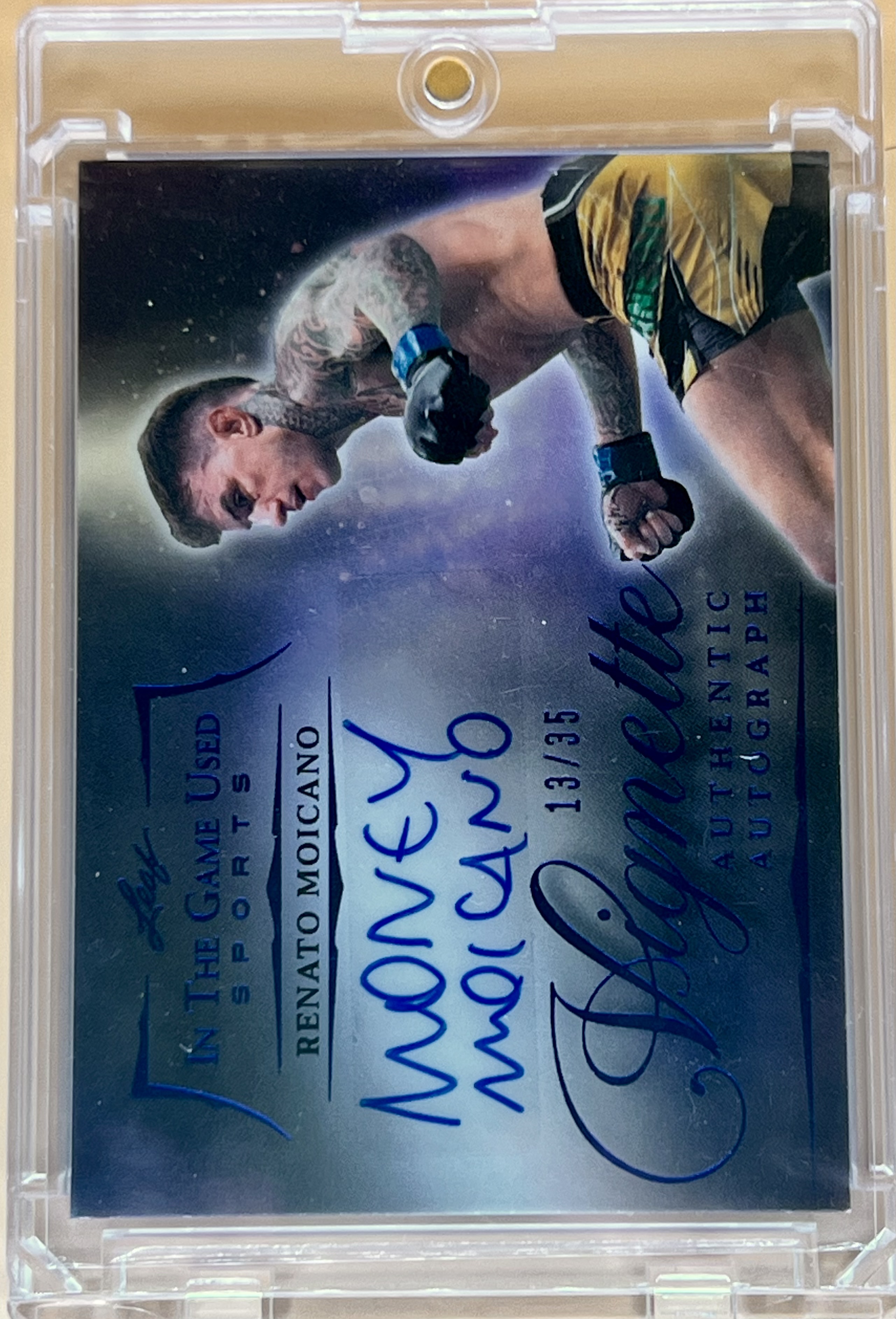 2025 Leaf In The Game ITG Renato “Money” Moicano #VRM-1 Vignette Authentic Autograph Blue /35