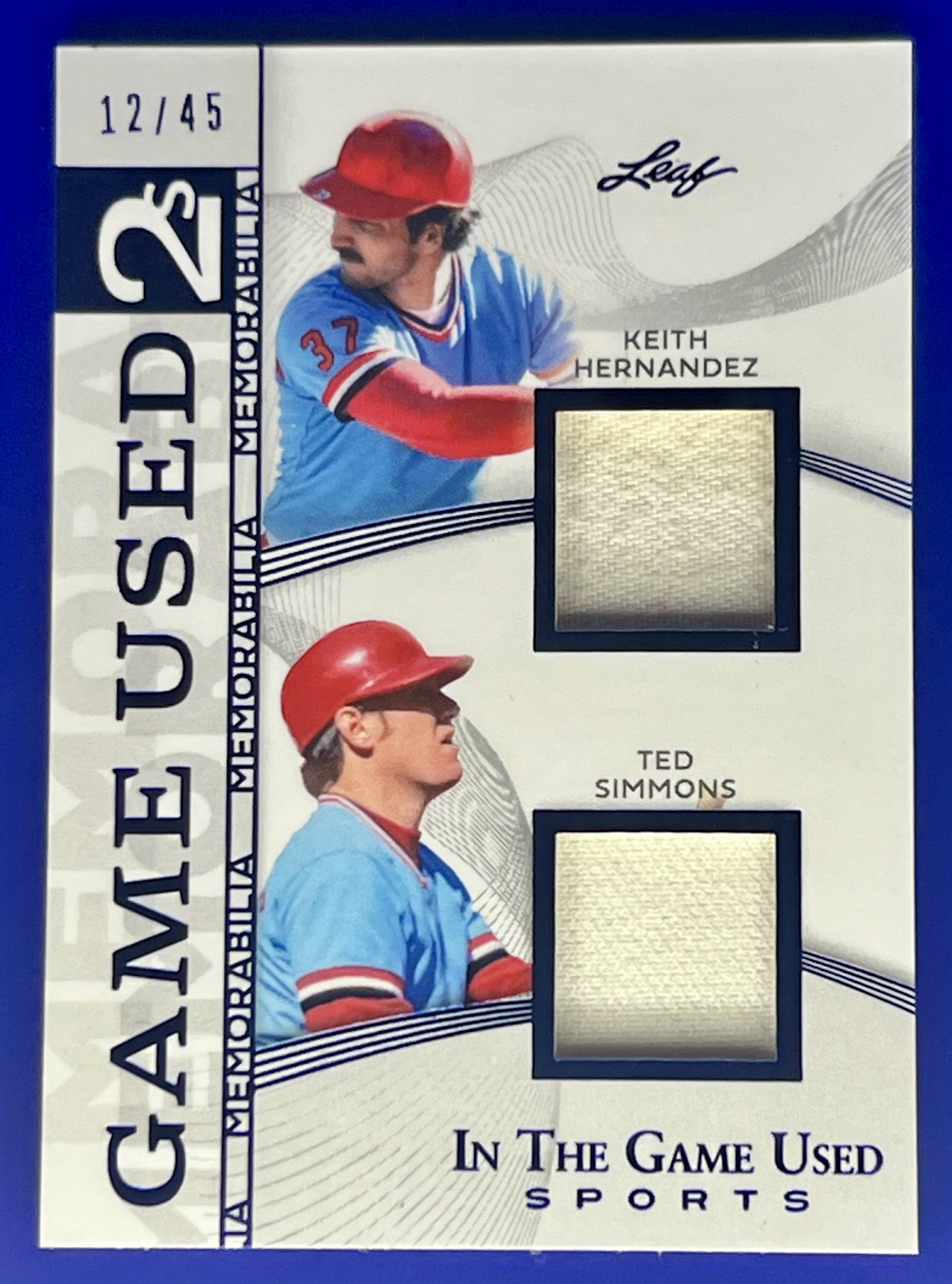 2025 Leaf ITG In The Game Used Keith Hernandez/ Ted Simmons #IG2-7 Game Used 2’s Relic /45