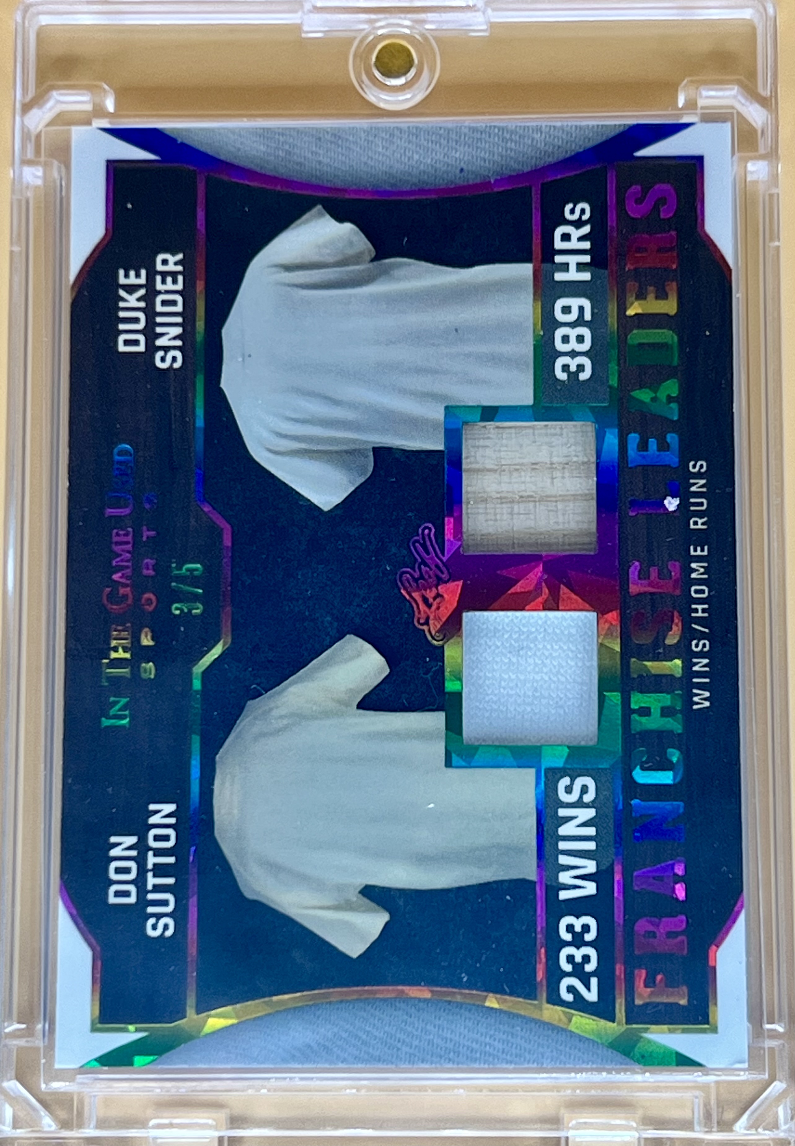 2025 Leaf ITG Used Don Sutton / Duke Snider #FL-3 Dual GU Franchise Leaders Rainbow Relics /5 🔥🔥👀