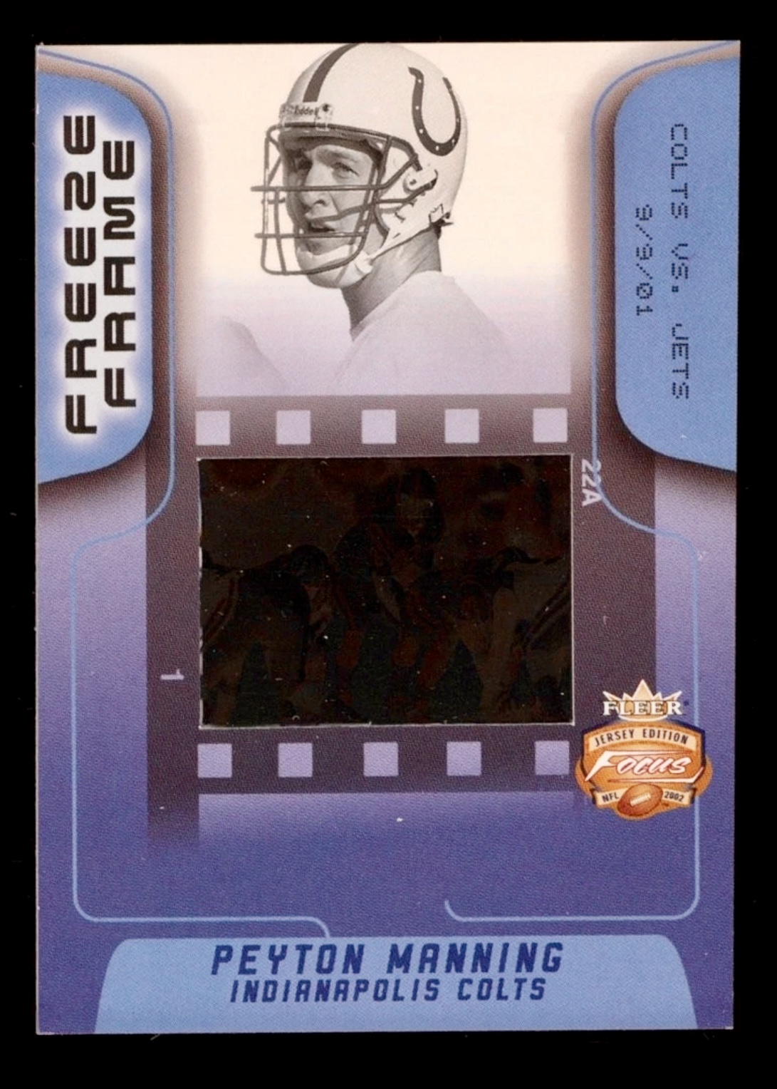 2002 Fleer Focus Jersey Edition Peyton Manning #14FR Freeze Frame