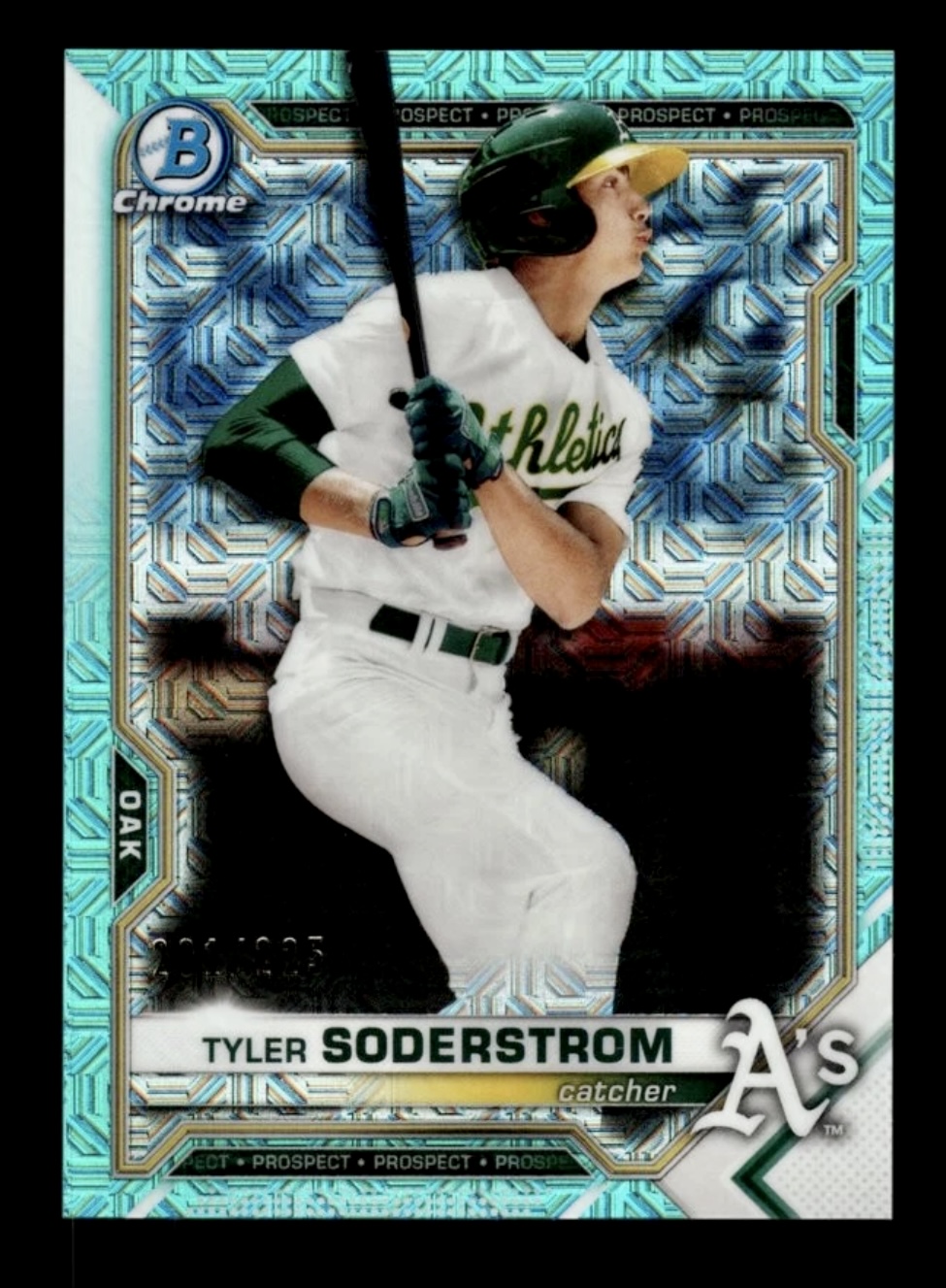 2021 Bowman Chrome Tyler Soderstrom #BCP-51 Aqua Mojo RC Rookie /225 🔥🔥🔥