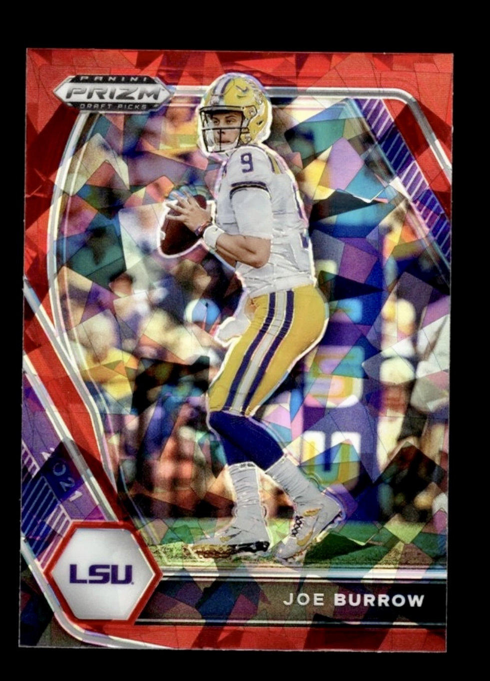 2021 Prizm Draft Prick Joe Burrow #3 Red Ice Prizm