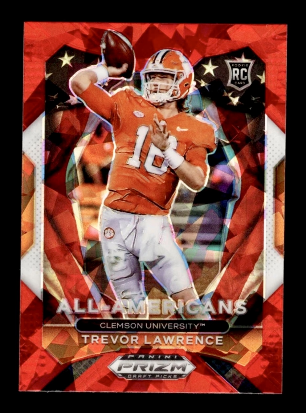 2021 Prizm Draft Trevor Lawrence #181 Red Ice Prizm Rookie RC All American