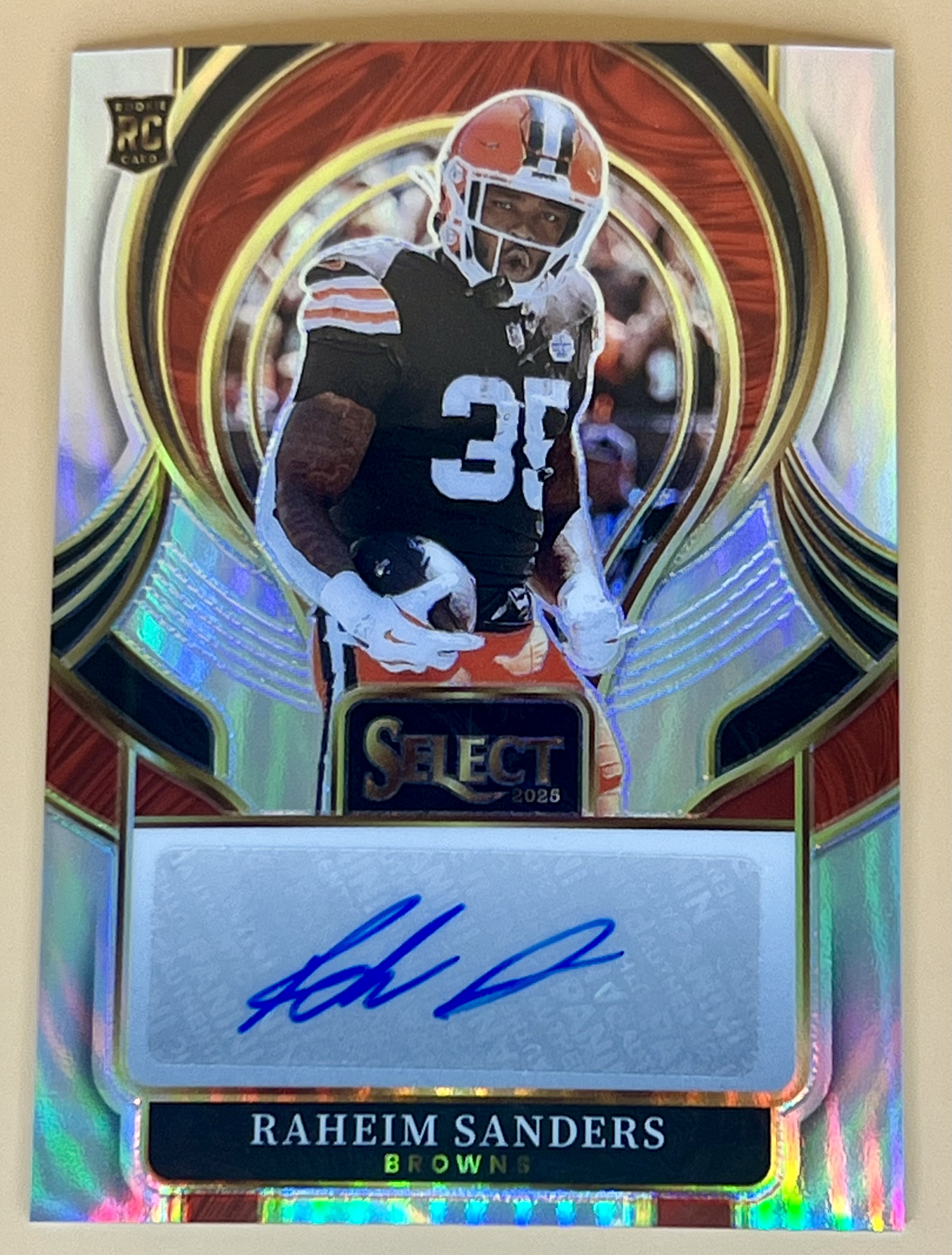 2025 Panini Select Raheim Sanders #SIP-RSS Silver Prizm Rookie Auto