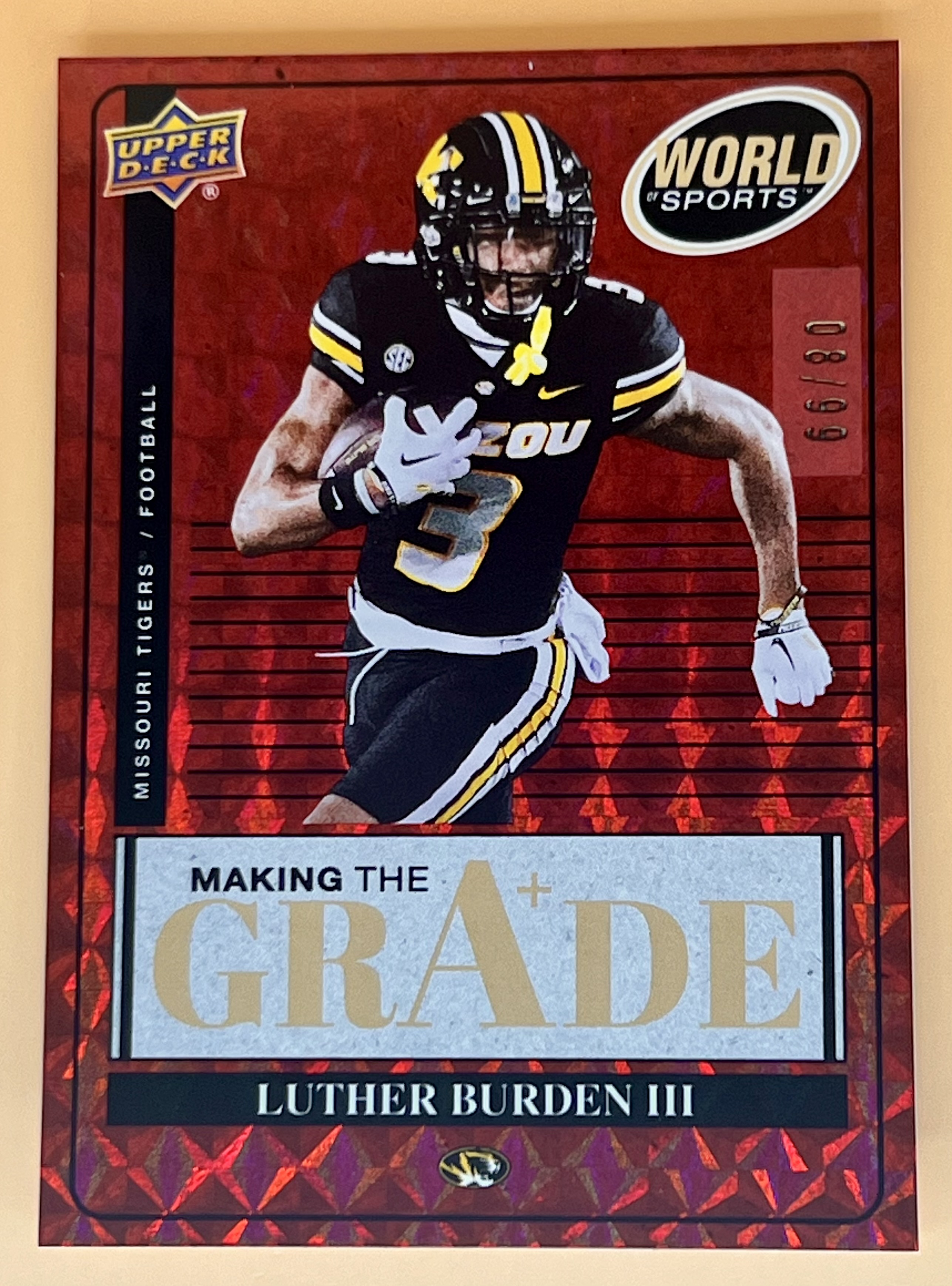 Upper Deck World Of Sports Luther Burden III #MTG-III Making The Grade Red /99 Rookie