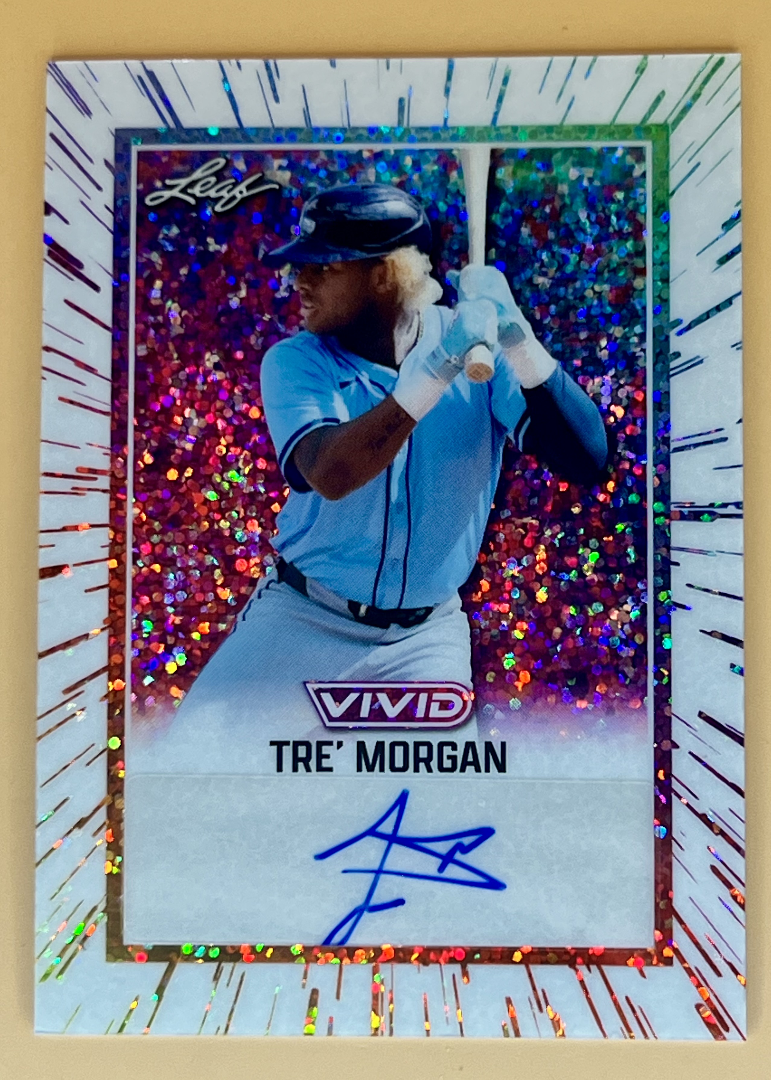2025 Leaf Vivid Baseball Trey Morgan #BA-TM1 White Sparkle Auto /5 RARE 🔥🔥🔥