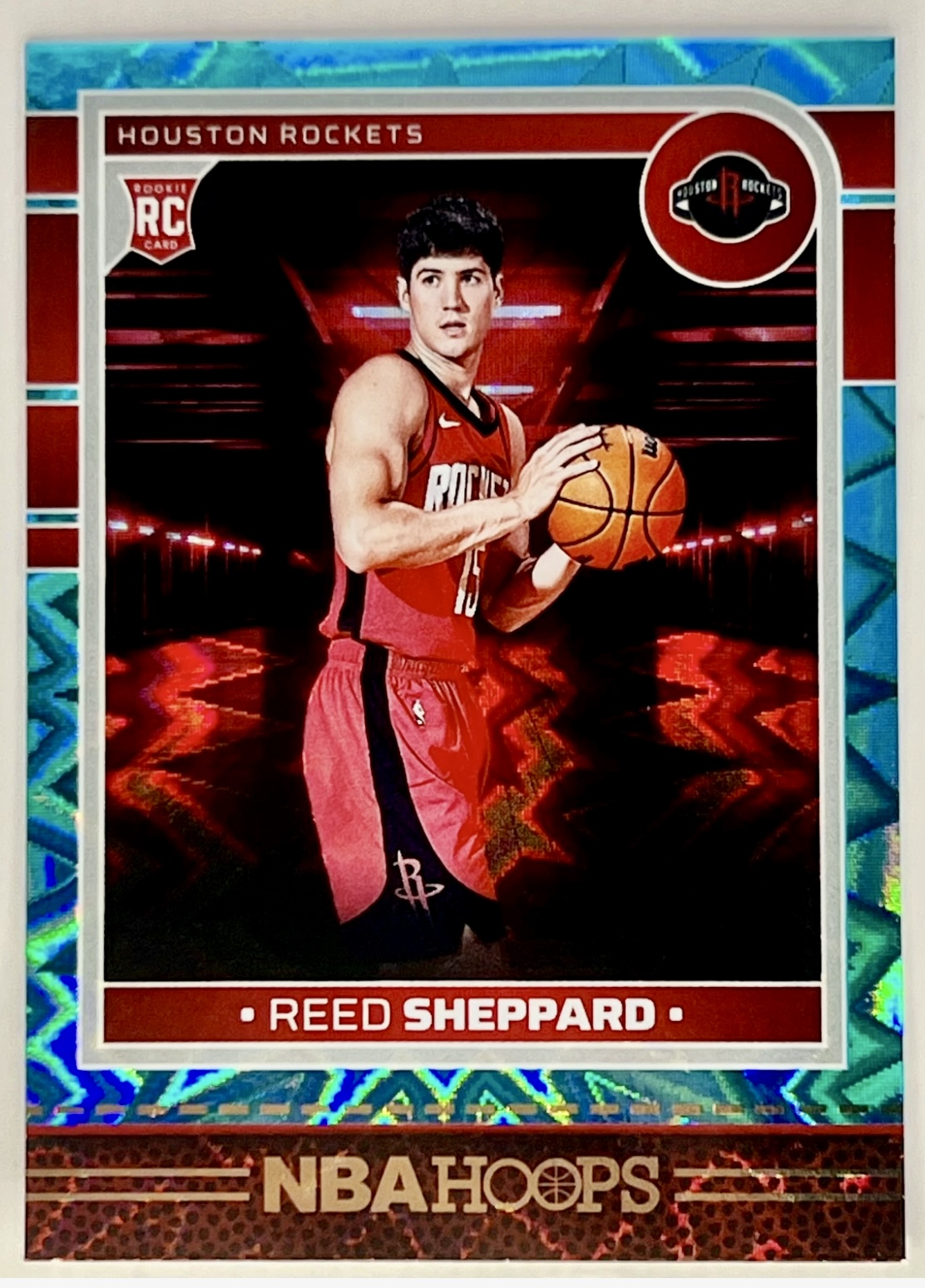 2024-25 NBA Hoops Reed Sheppard #233 Teal Explosion RC