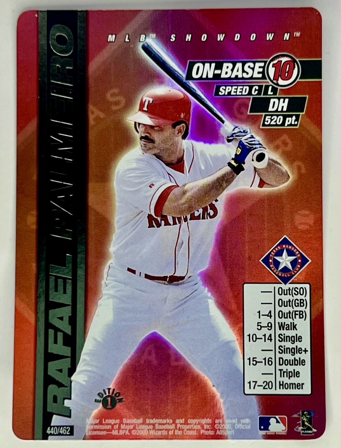 2000 MLB Showdown Rafael Palmeiro #440 1st Edition Foil 🔥🔥👀
