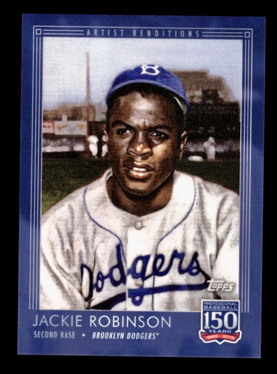 2019 Topps 150 Jackie Robinson #66 Artist Renditions SP stated print run 1333