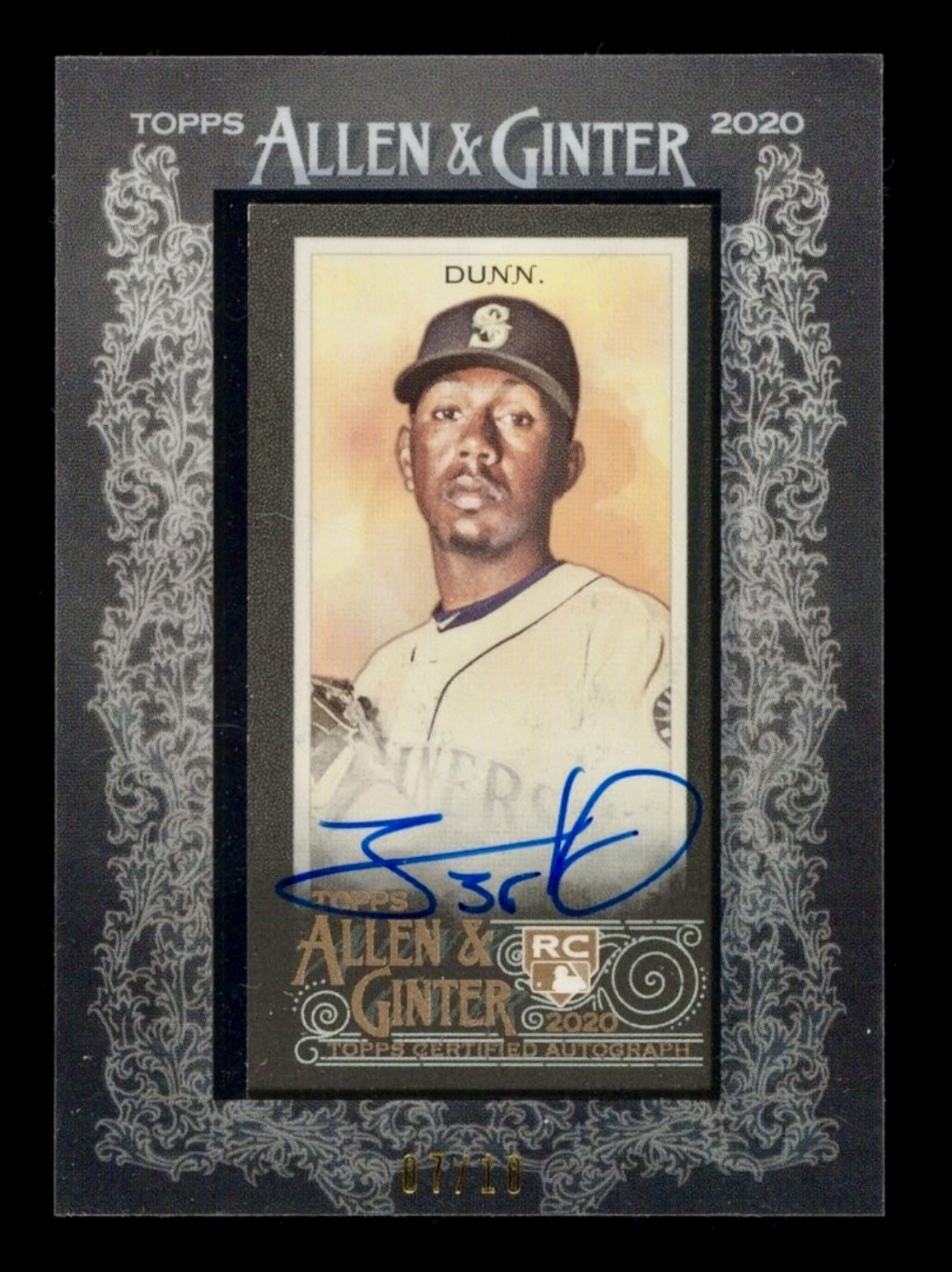 2020 Topps Allen & Ginter Justin Dunn #MA-JDUN Mini Black framed Auto /10 Super Rare🔥👀