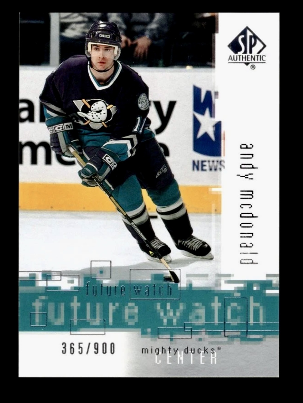 2001 SP Authentic Andy McDonald #92 Future Watch Rookie /900