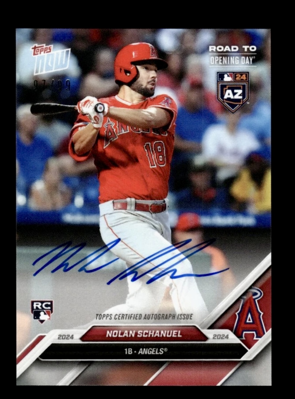 2024 Topps Now Road To Opening Day Nolan Schanuel #NS-A Rookie Auto Autograph