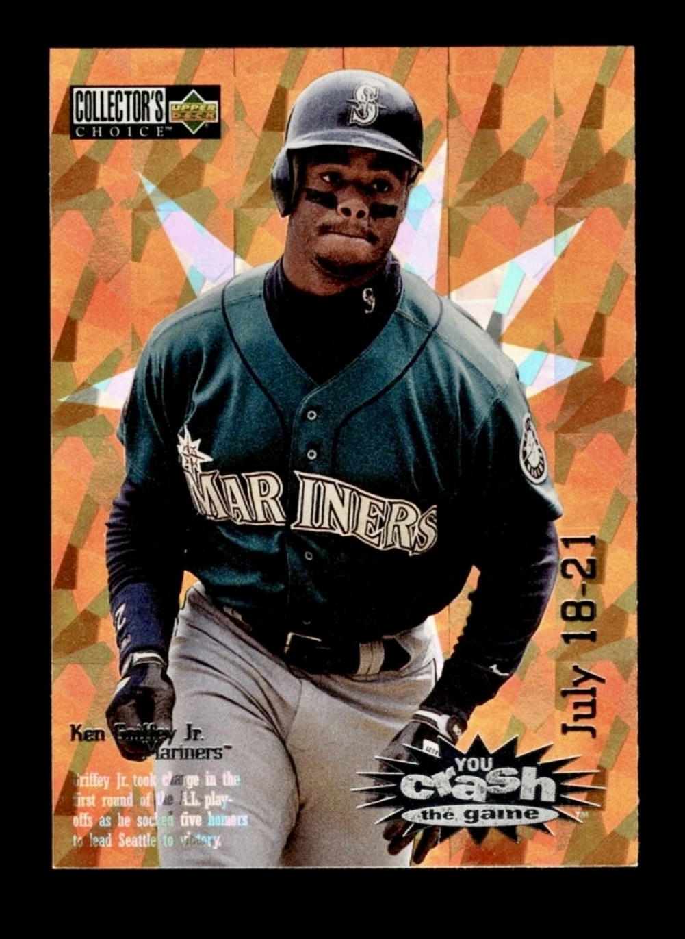 1996 UD Collectors Choice Ken Griffey JR #CG26 Orange Ice You Crash the Game