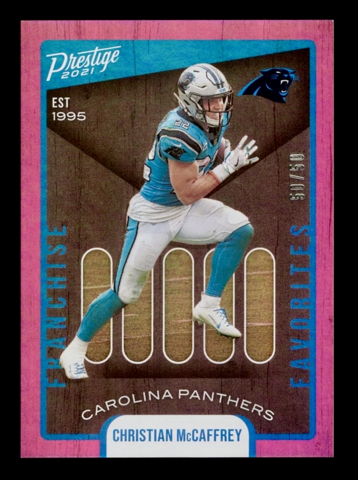 2021 Prestige Christian McCaffrey #FF-11 Pink Franchise Favorites /50 Xtra Points 🔥🔥👀