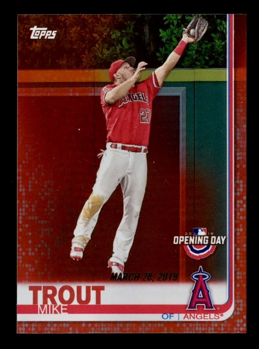 2019 Topps Opening Day Mike Trout #24 Red Foil 🔥🔥👀