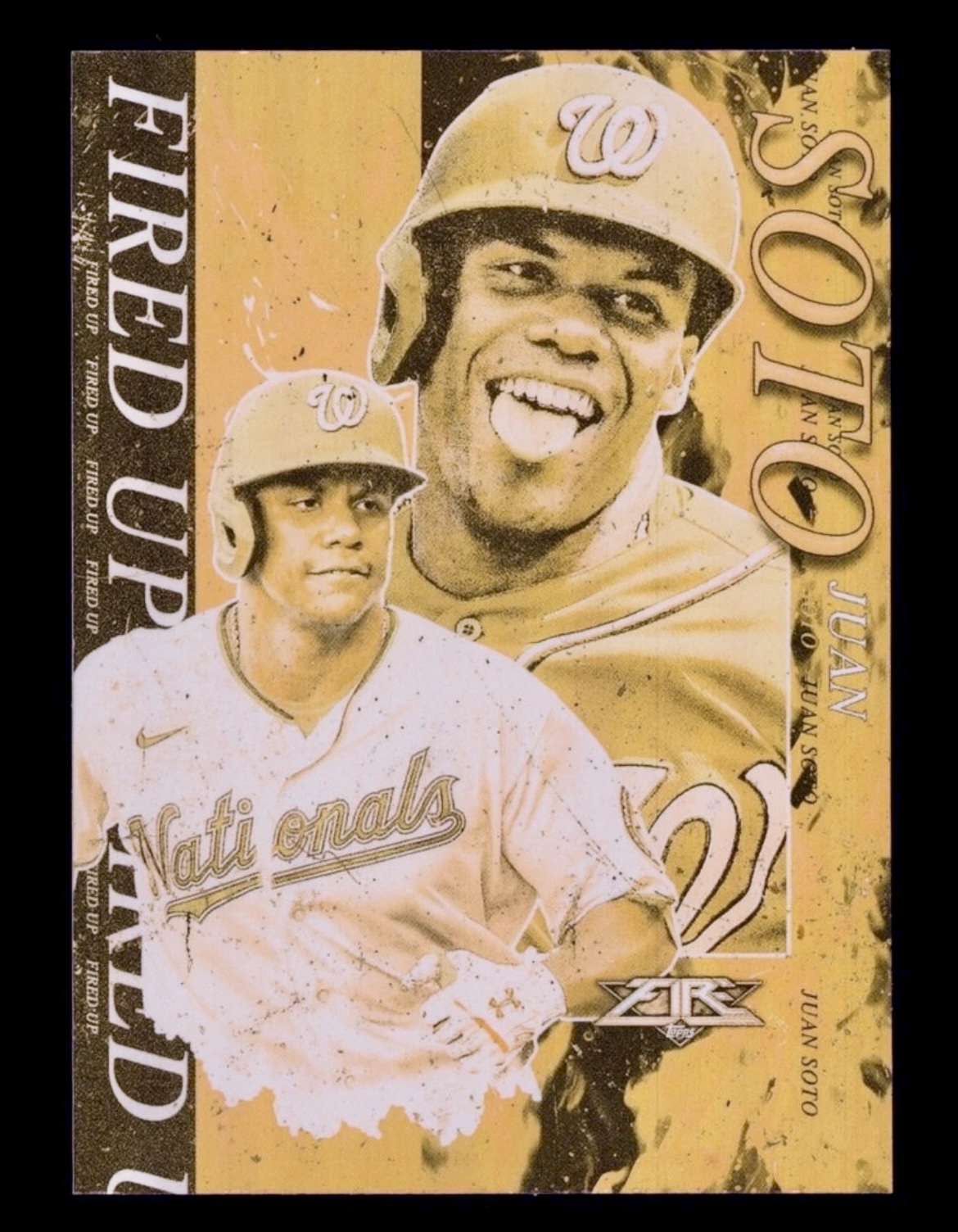 2021 Topps Fire Juan Soto #FIU-6 Tyson Beck Fired up Gold