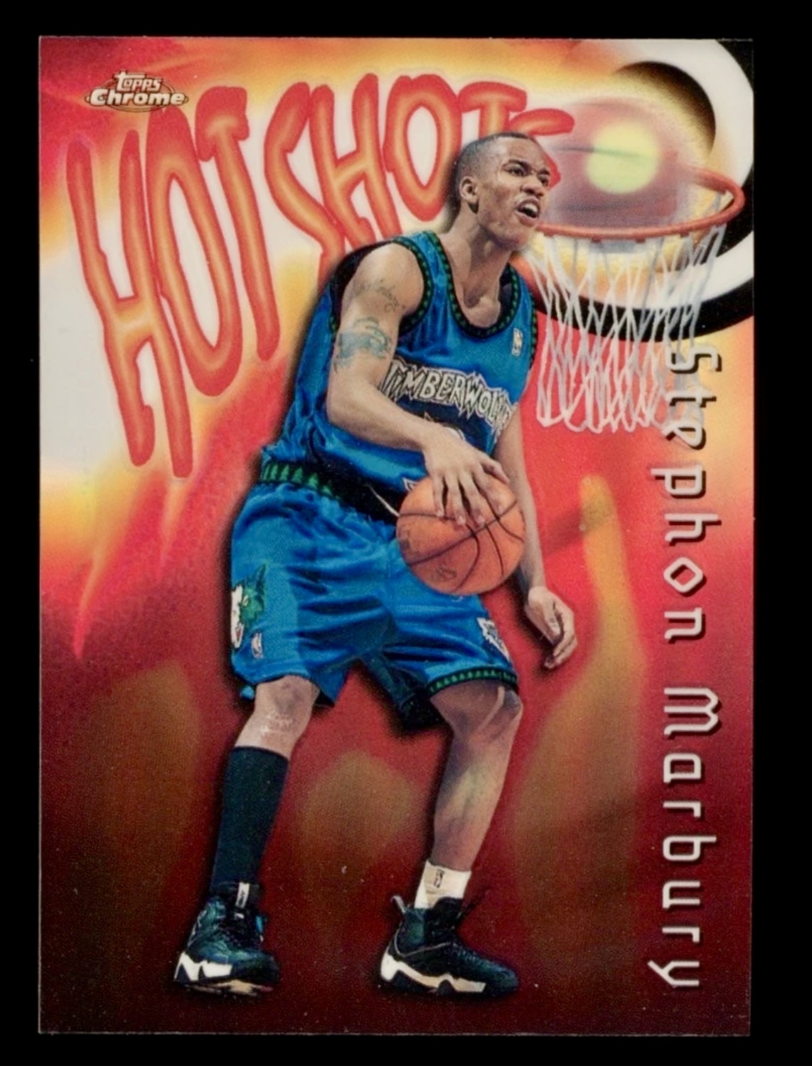1996-97 Topps Chrome Stephon Marbury #29 Seasons Best Refractor hot Shots 🔥🔥