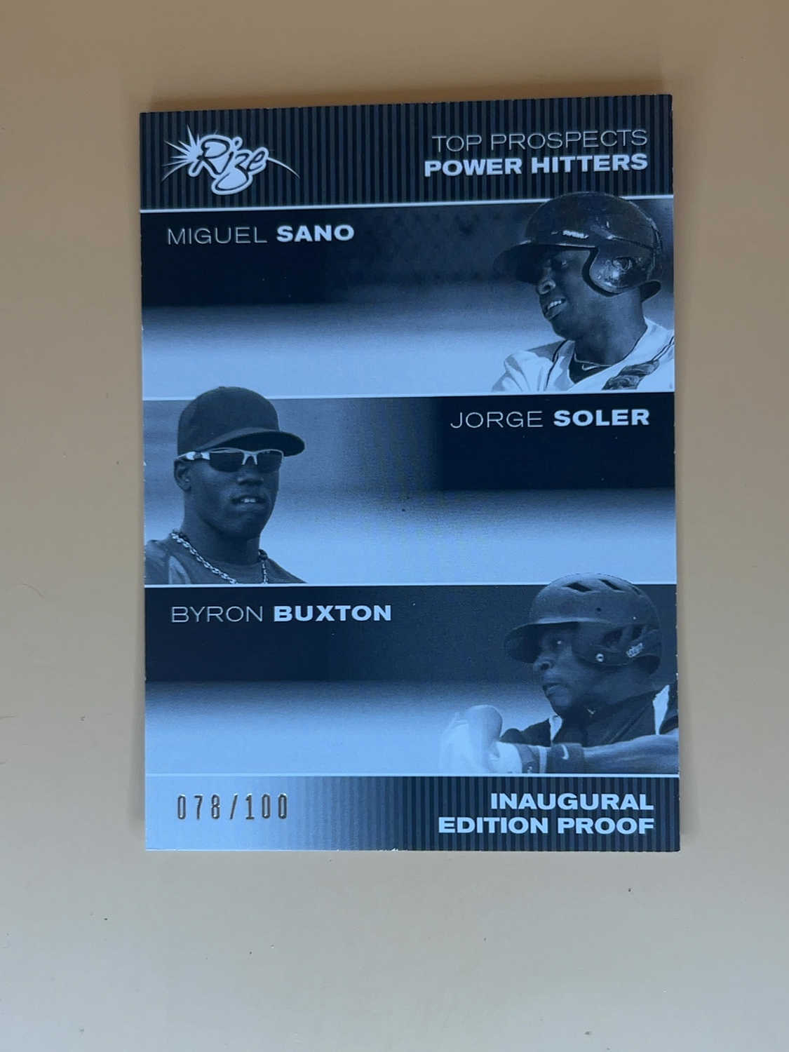 2012 Leaf Rize top Prospects Sano/Soler/Buxton #MS-JS-BB Black &White Piwer Hitters /100 RCs