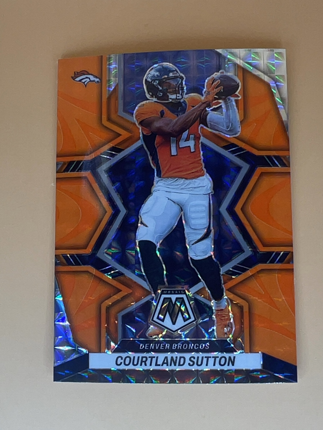 2022 Mosaic Courtland Sutton #59 Reactive Orange Prizm