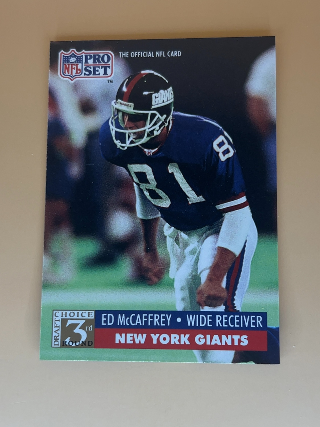 1991 NFL Pro Set Ed McCaffrey #812 Rookie RC