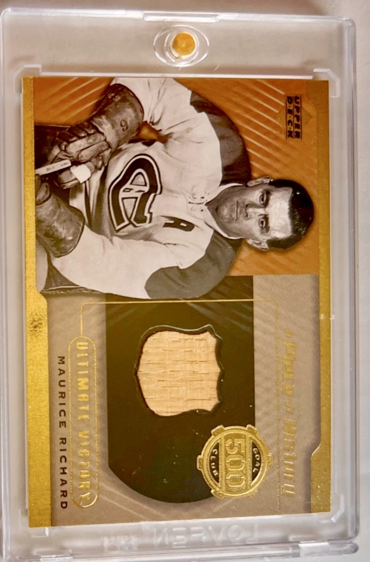 2000 UD Ultimate Victory Maurice Richard #500-MR 500 Goal Club Game Used Stick Relic