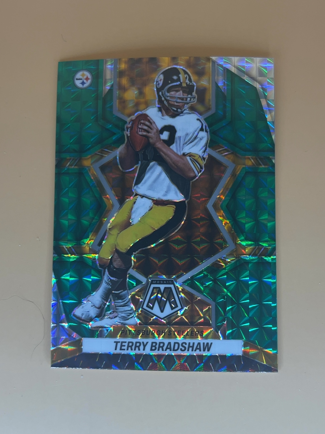 2022 Mosaic Terry Bradshaw #244 Green Mosaic aprizm