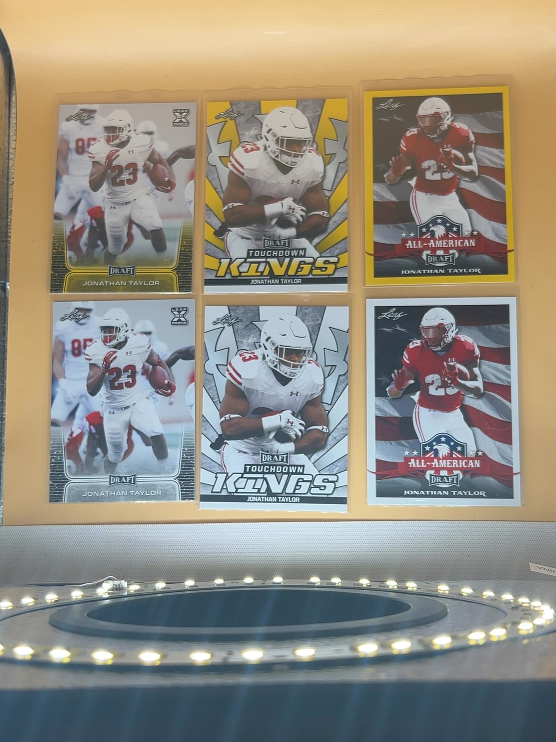 2020 Leaf Draft Jonathan Taylor 6 Card Lot - Rookies Gold & Base of each Card