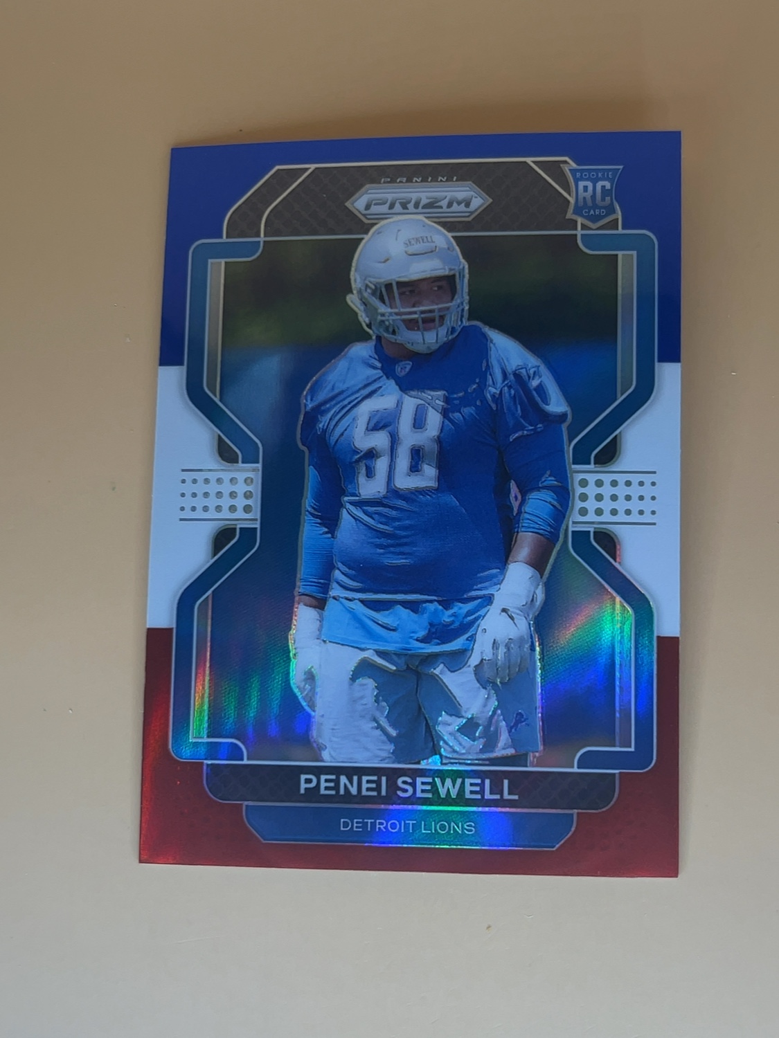 2021 Panini Prizm Penei Sewell #429 RWB Red White Blue Prizm Rookie RC