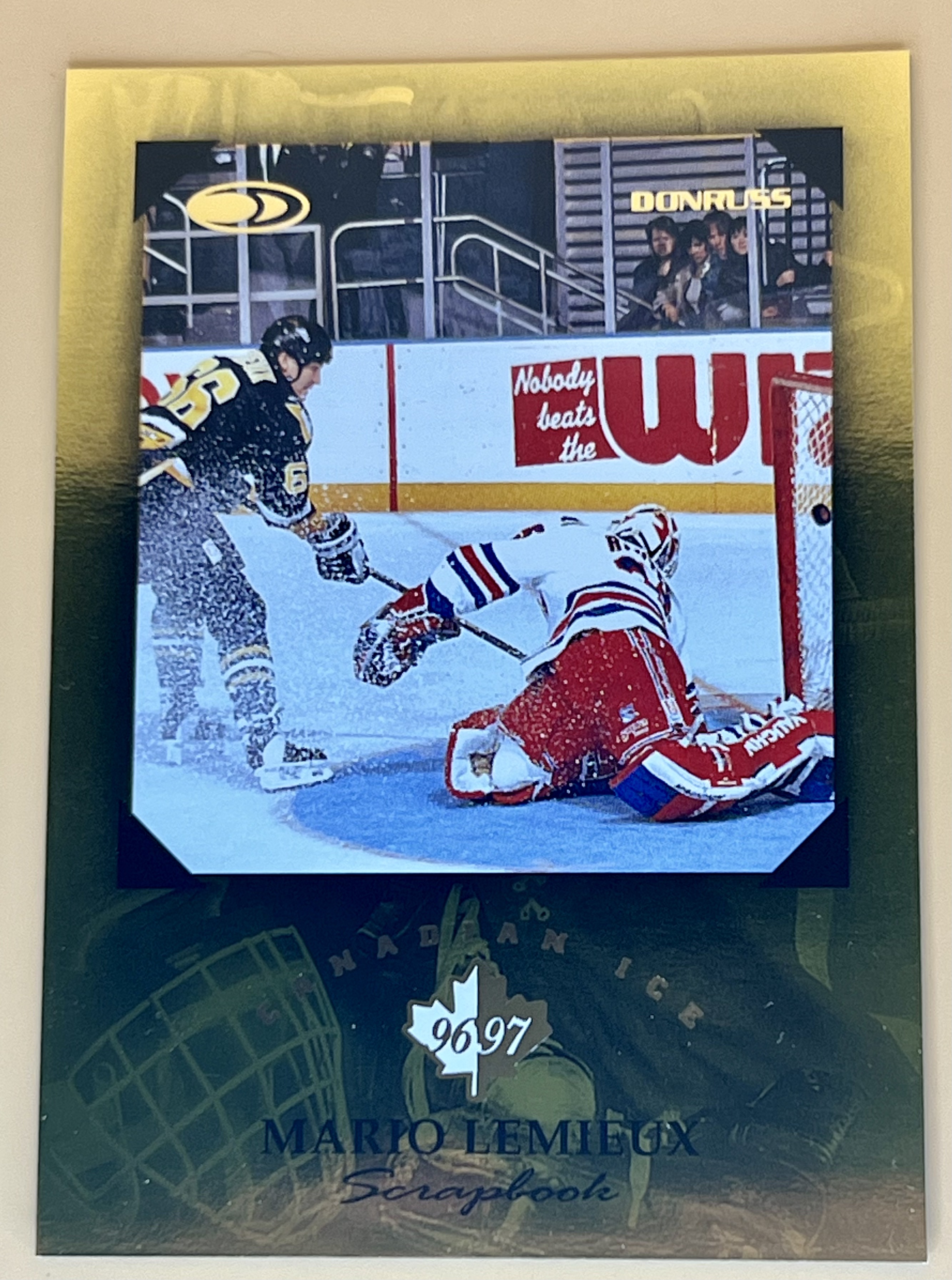 1996-97 Donruss Canadian Ice Scrapbook Mario Lemieux #12 of 25 /1966 Penguins HOF