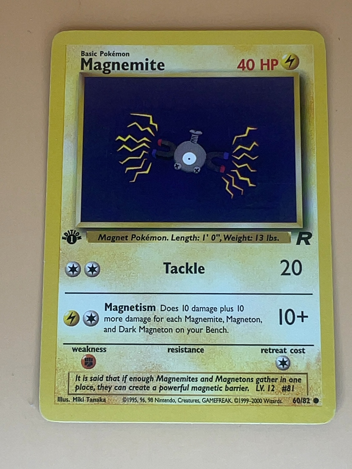 Team Rocket 💥 Magnemite 1st Edition # 60/82 | Vintage Pokemon 2000 TCG