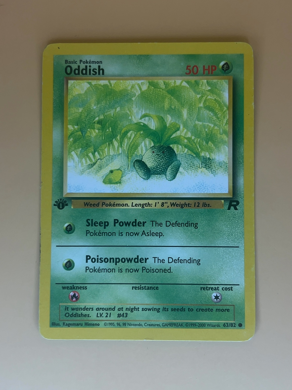 Team Rocket Oddish #63/82 1ST Edition