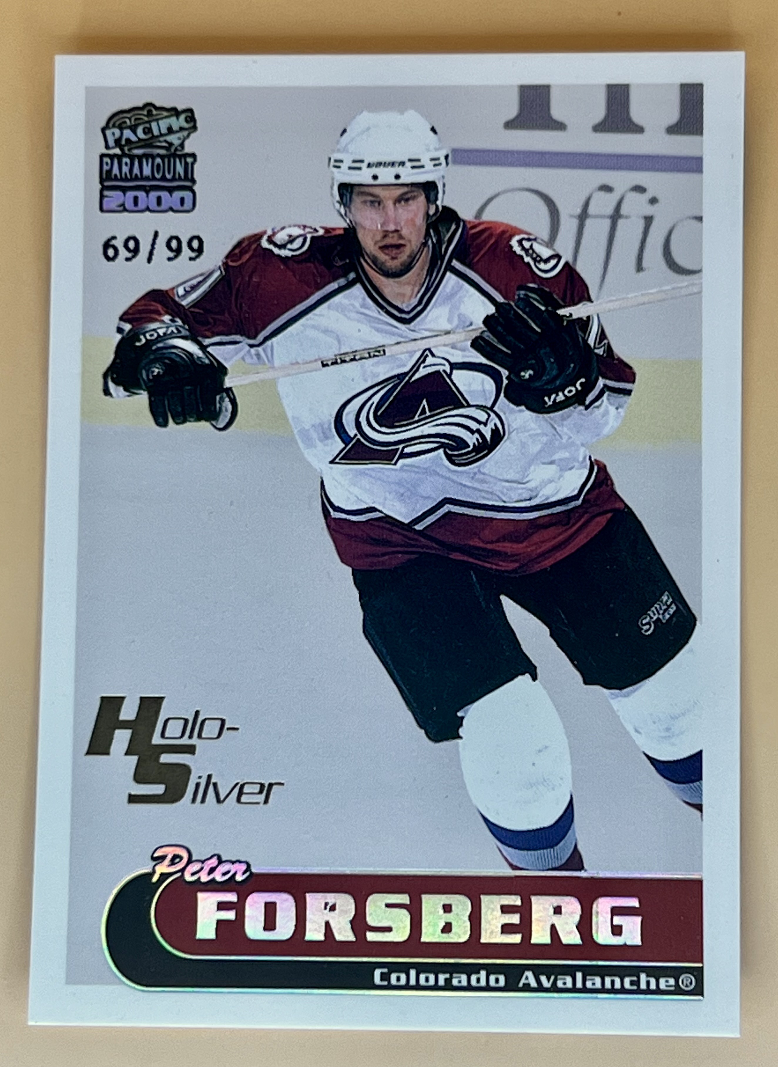 1999-00 Pacific Paramount Peter Forsberg #63 Holo Silver Platinum /99