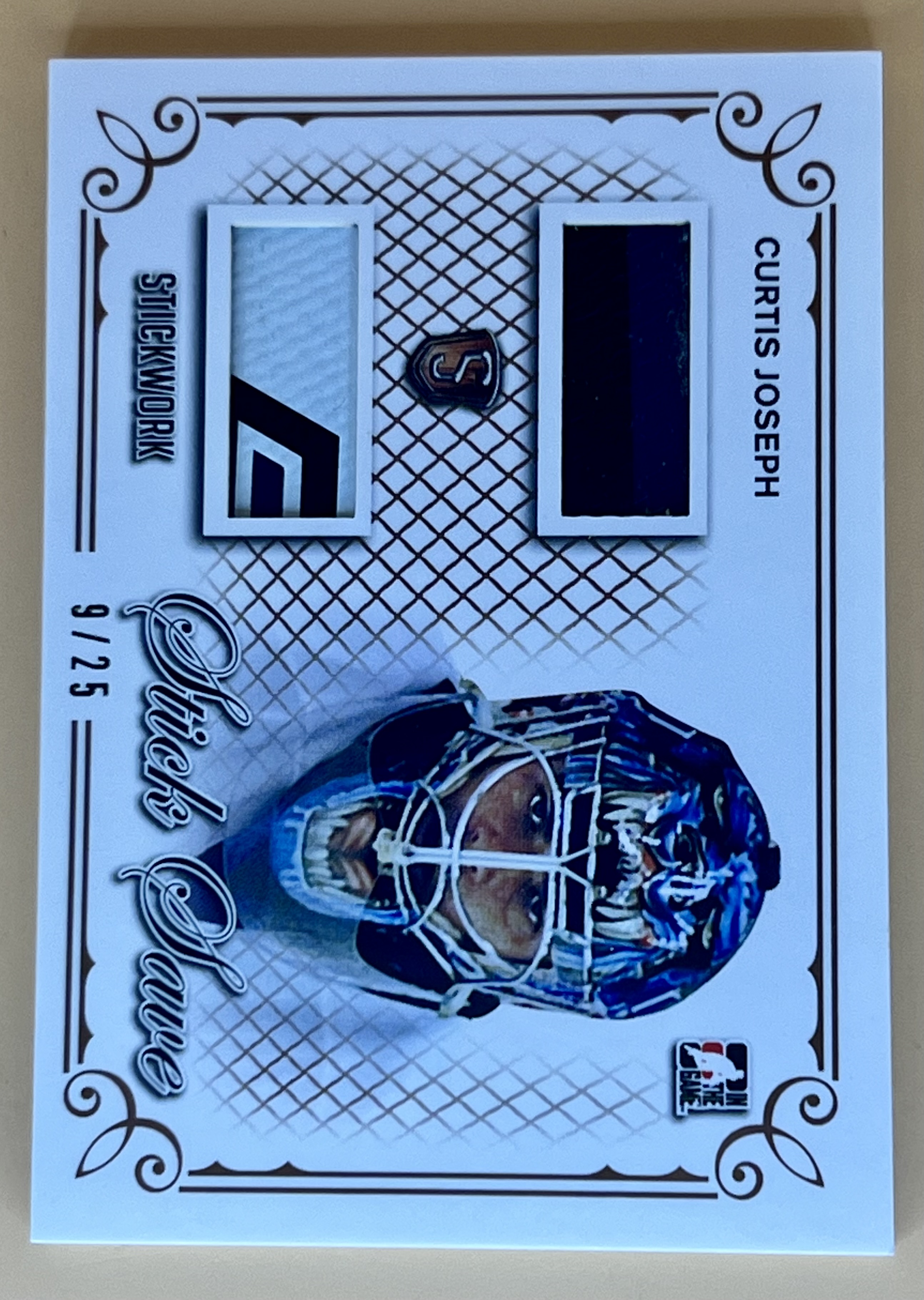 2017 Leaf In The Game ITG Curtis Joseph (CUJO) #SS-01 Stick work Stick Save /25 Dual Relic 🔥🔥