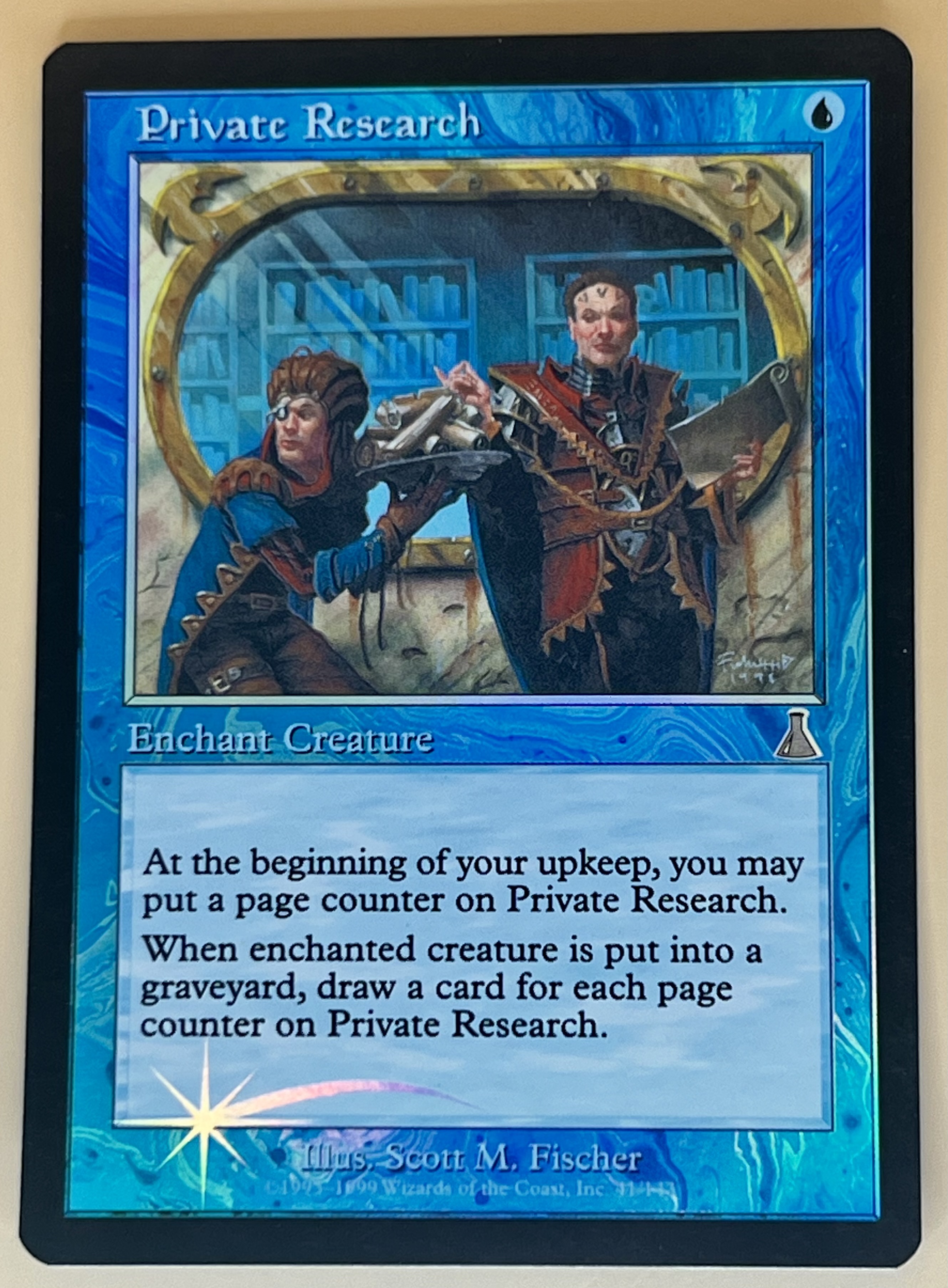 MTG Urza’s Destiny Private Research #41 Blue Uncommon Never Played