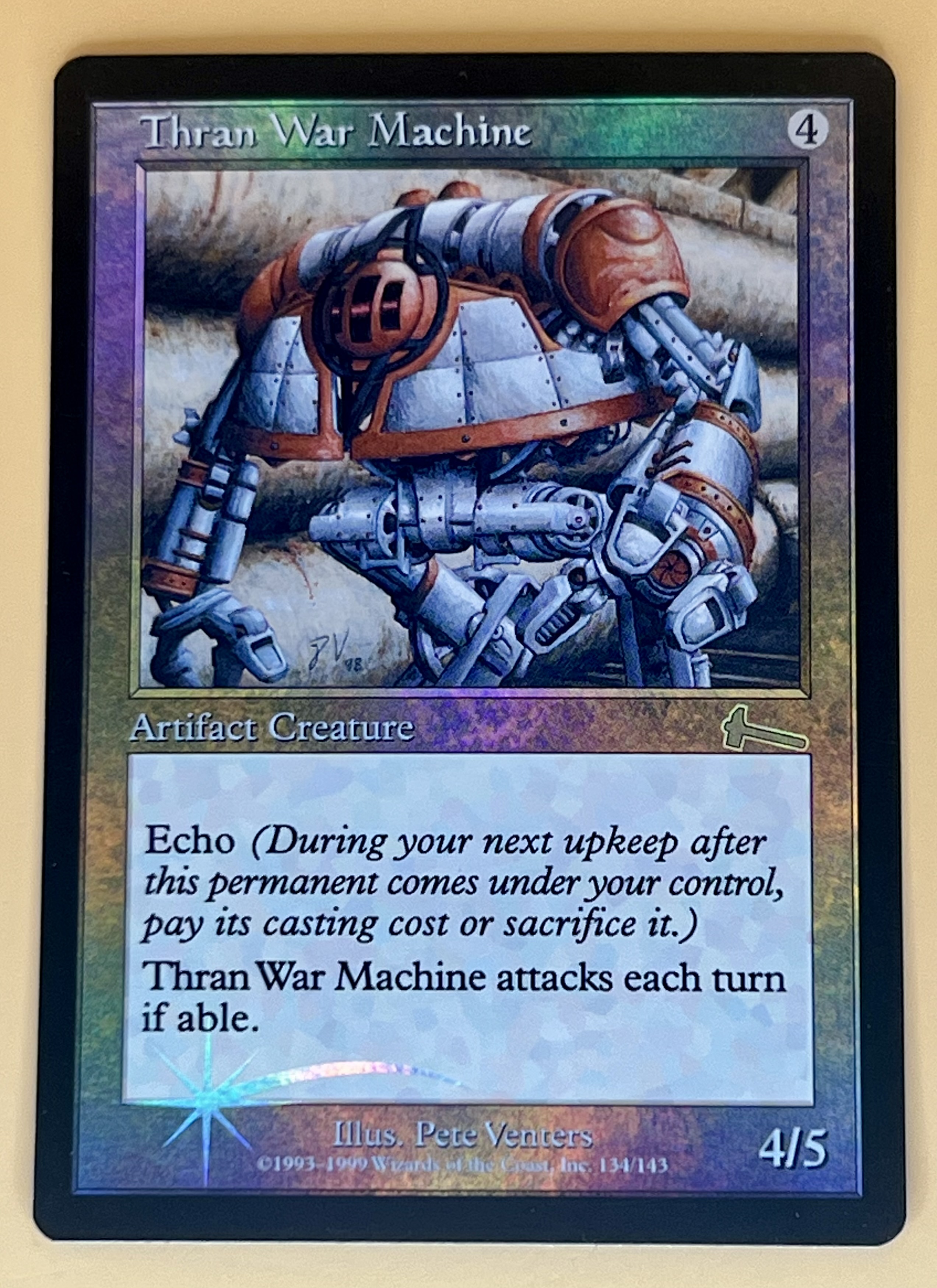 MTG Urza’s Legacy Than War Machine #134 Foil Artifact Creature Never Played