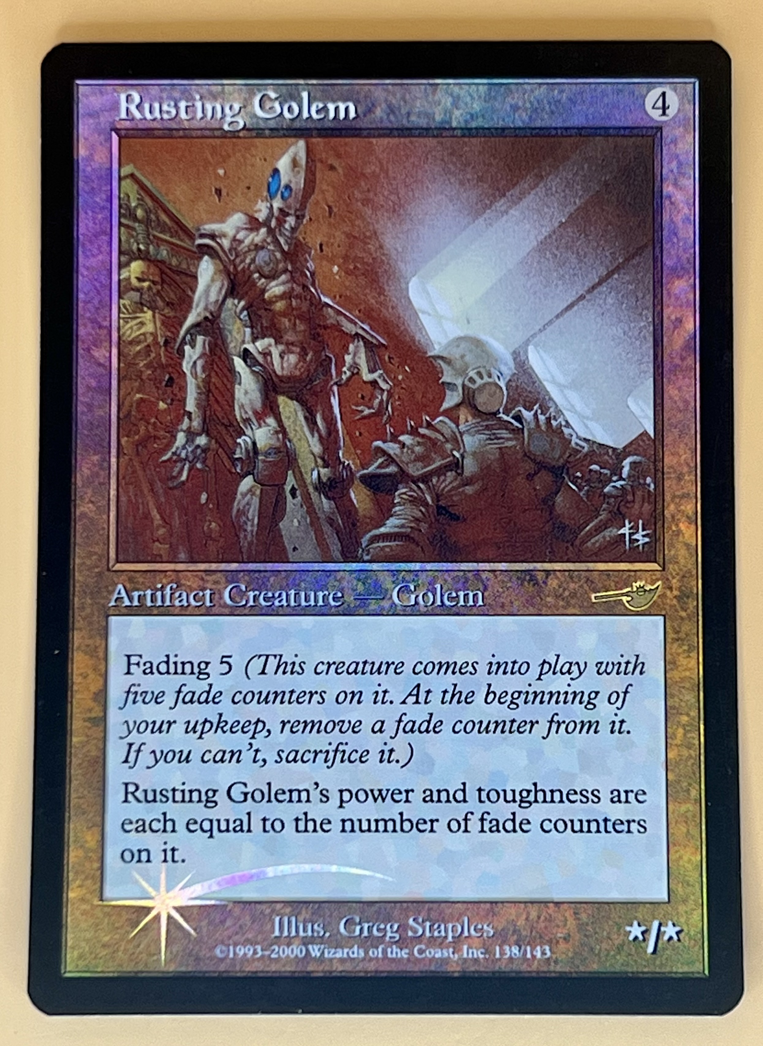 Nemesis Rusting Golem #138/143 Foil Artifact Creature Golem