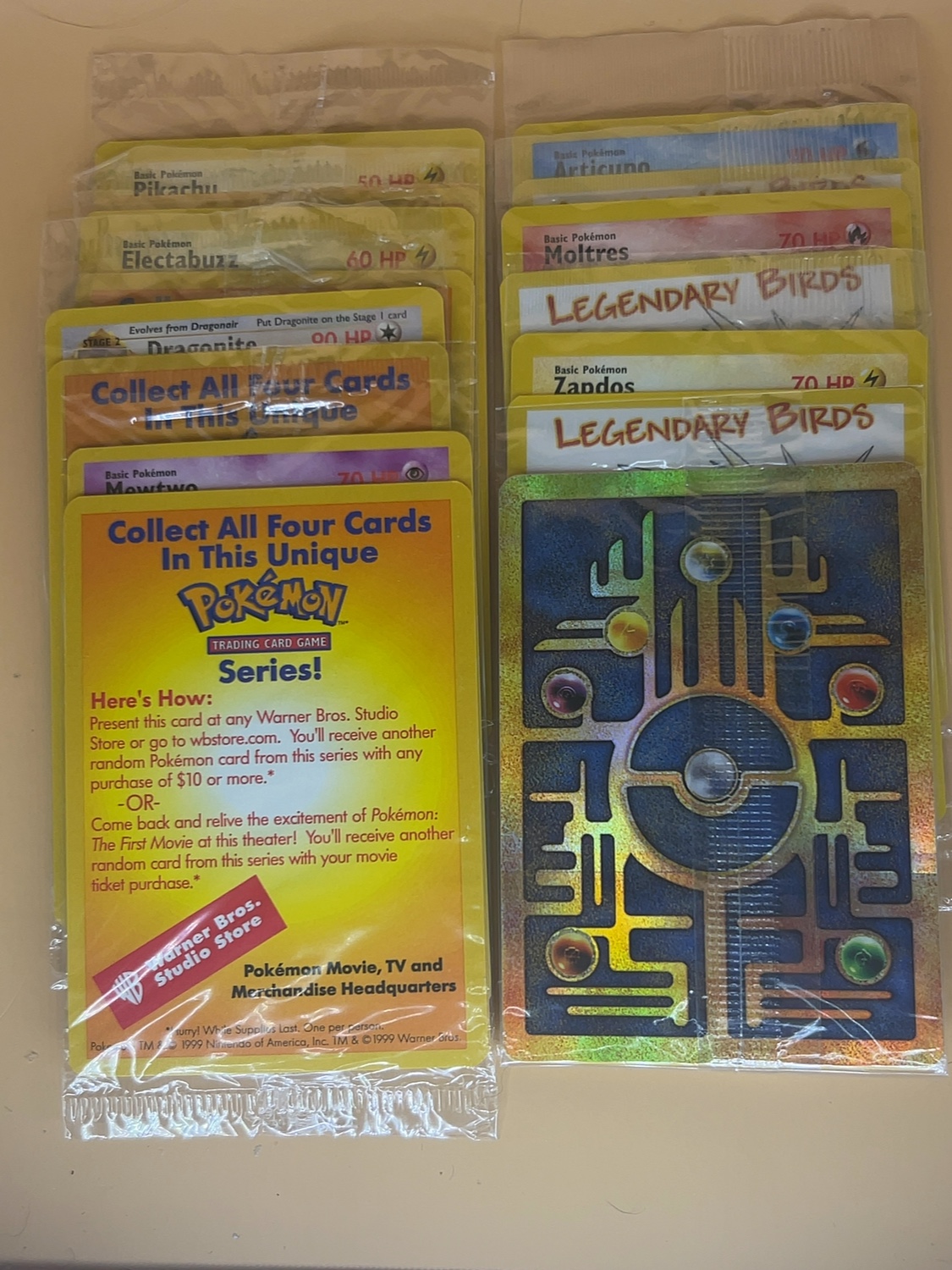 8 SEALED Movie Promos Ancient Mew-3 Legendary Birds - 4 Movie Card Set Super Rare 🔥🔥🔥