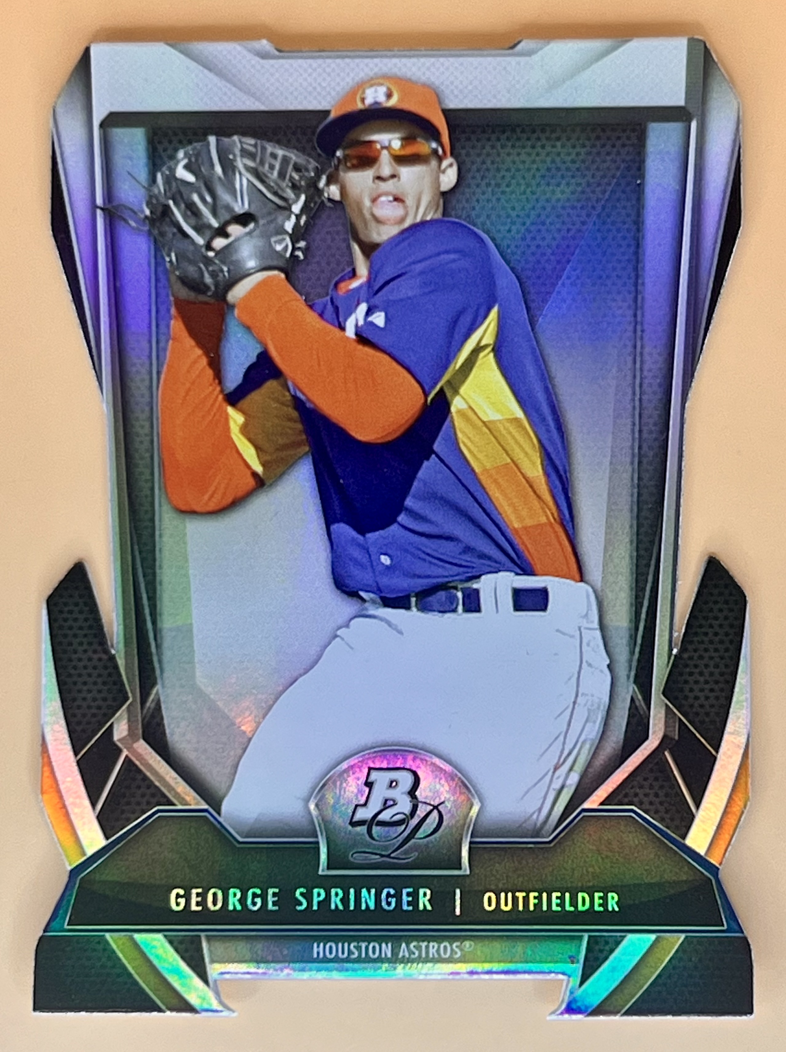 2013 Bowman Platinum George Springer #CES-GS Cutting Edge Stars Die Cut