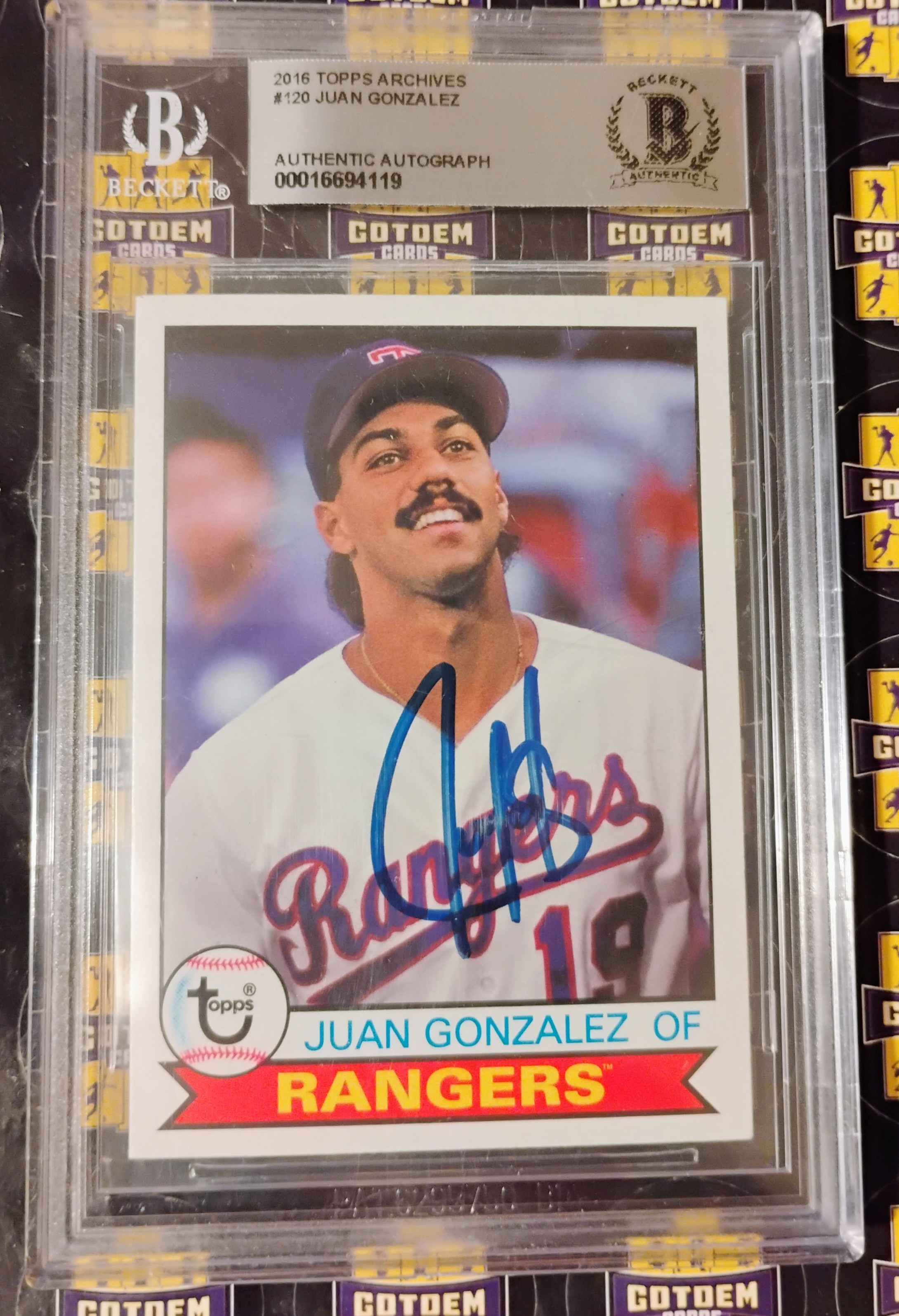 2016 Topps Archives  Juan Gonzalez #120 Authentic Autograph 