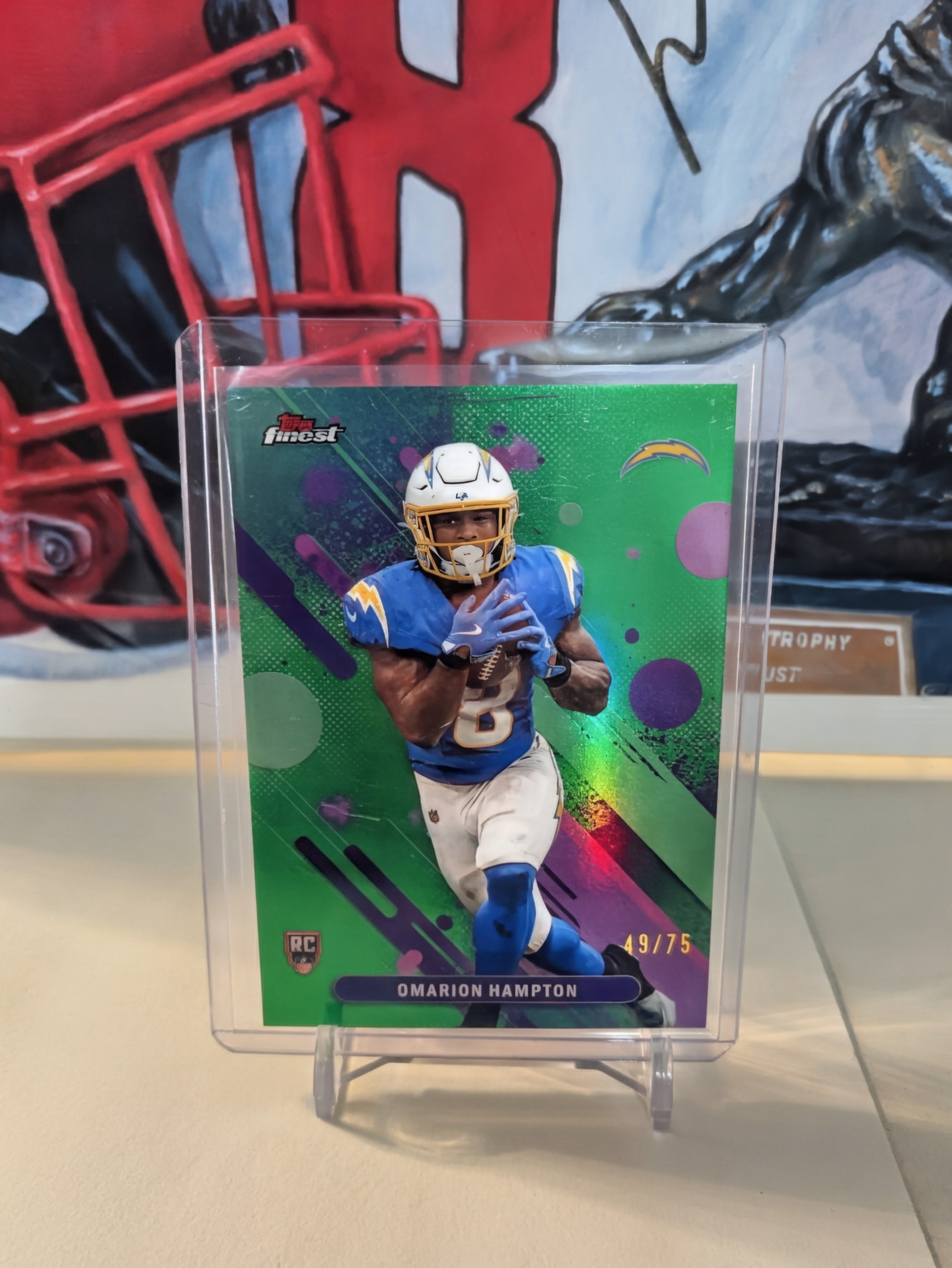 2025 Topps Finest Omarion Hampton #12 Green Refractor /75